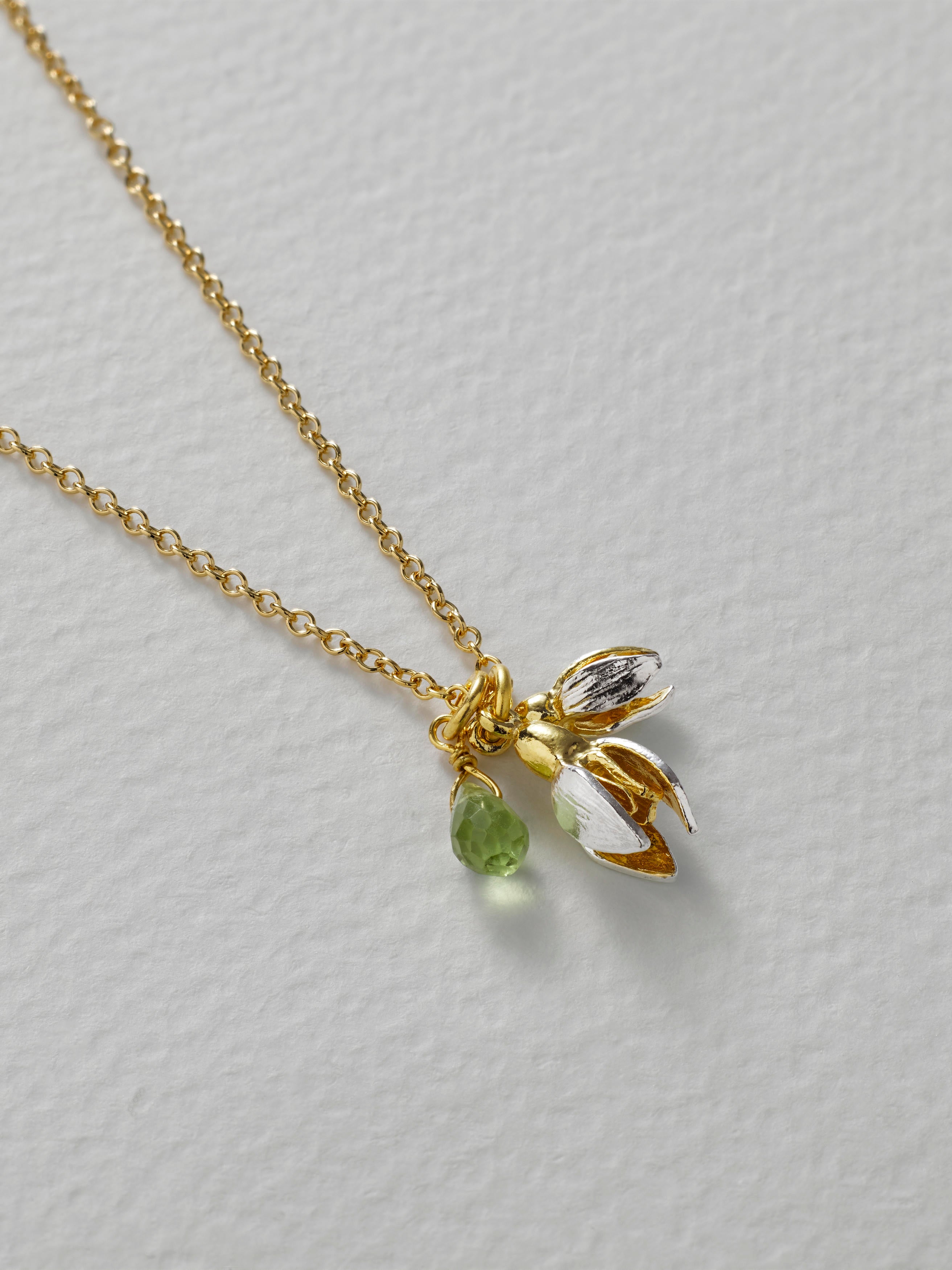 Snowdrop Double Necklace with Peridot - image 6