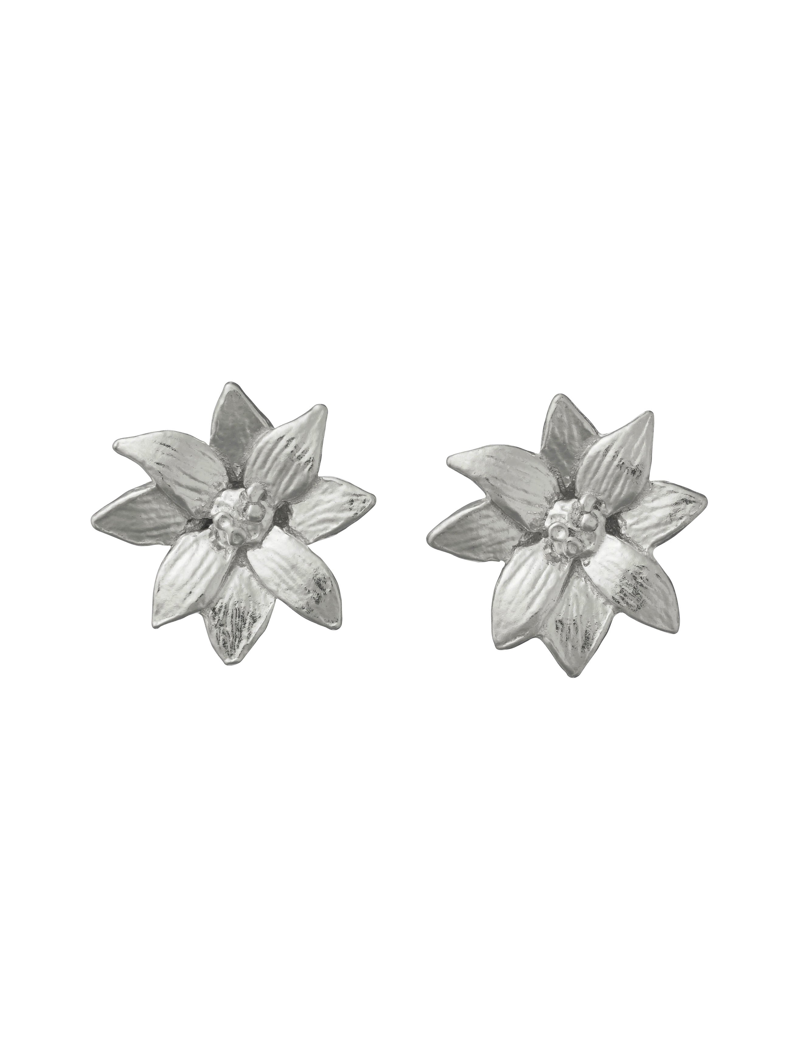 Small Dahlia Flower Stud Earrings - image 7 | silver