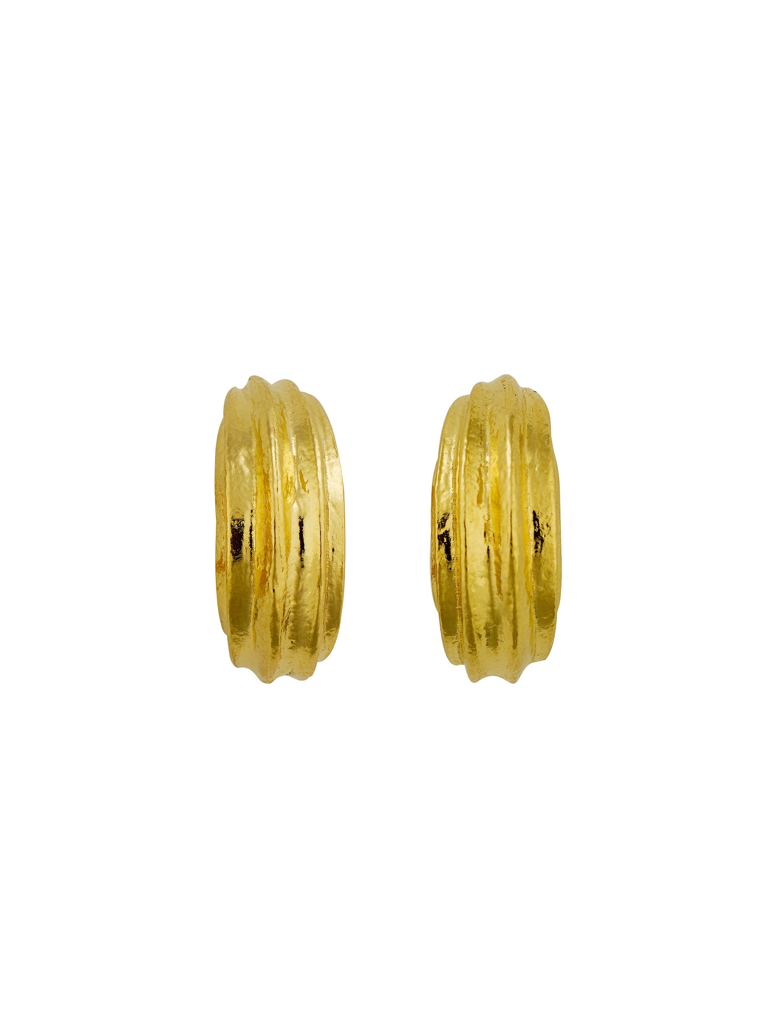 Kissing Seed Huggie Hoop Earrings - image 7 | gold plate