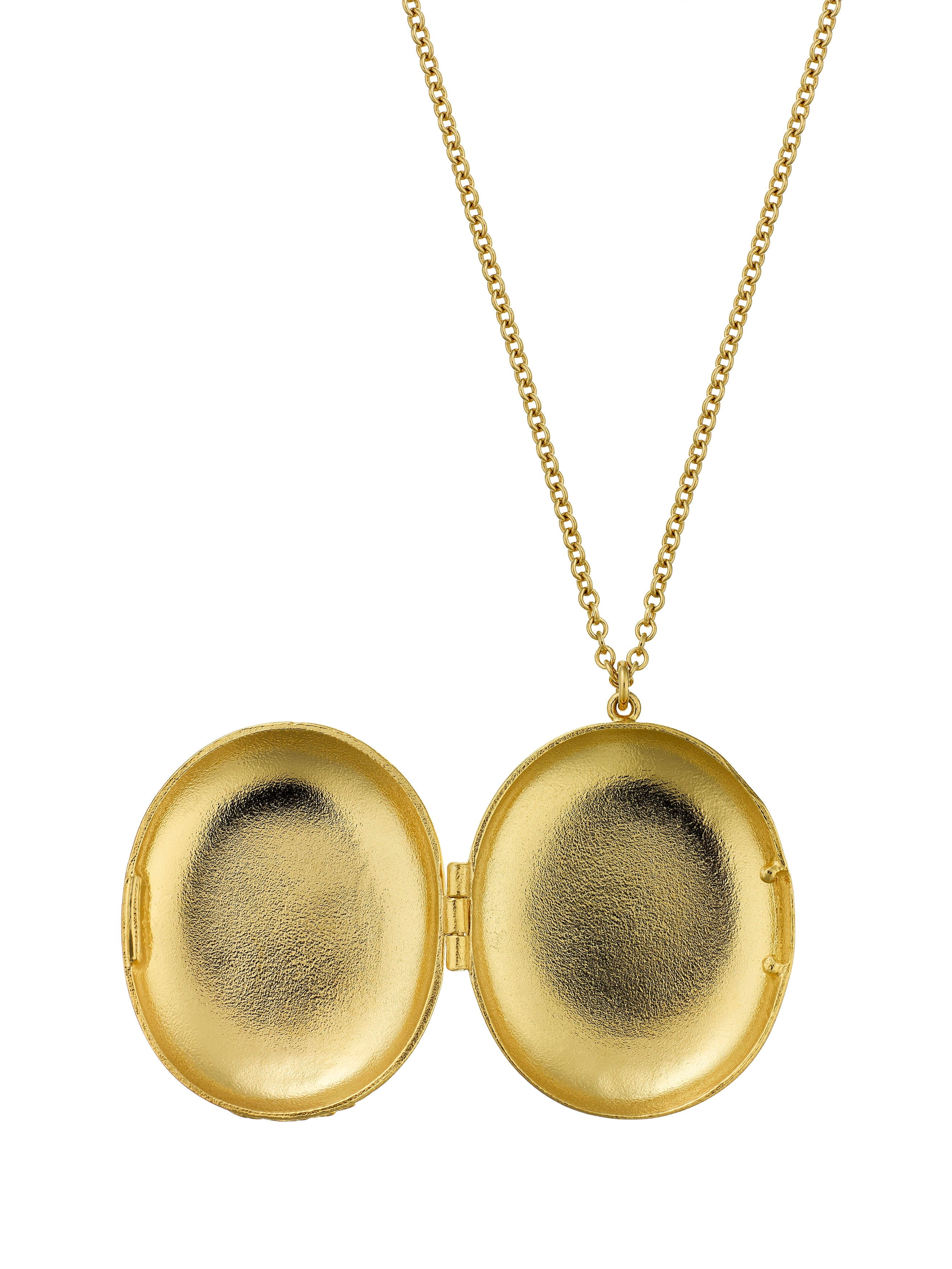 Large Oval 'Make a Wish' Dandelion Locket - image 8 | gold plate