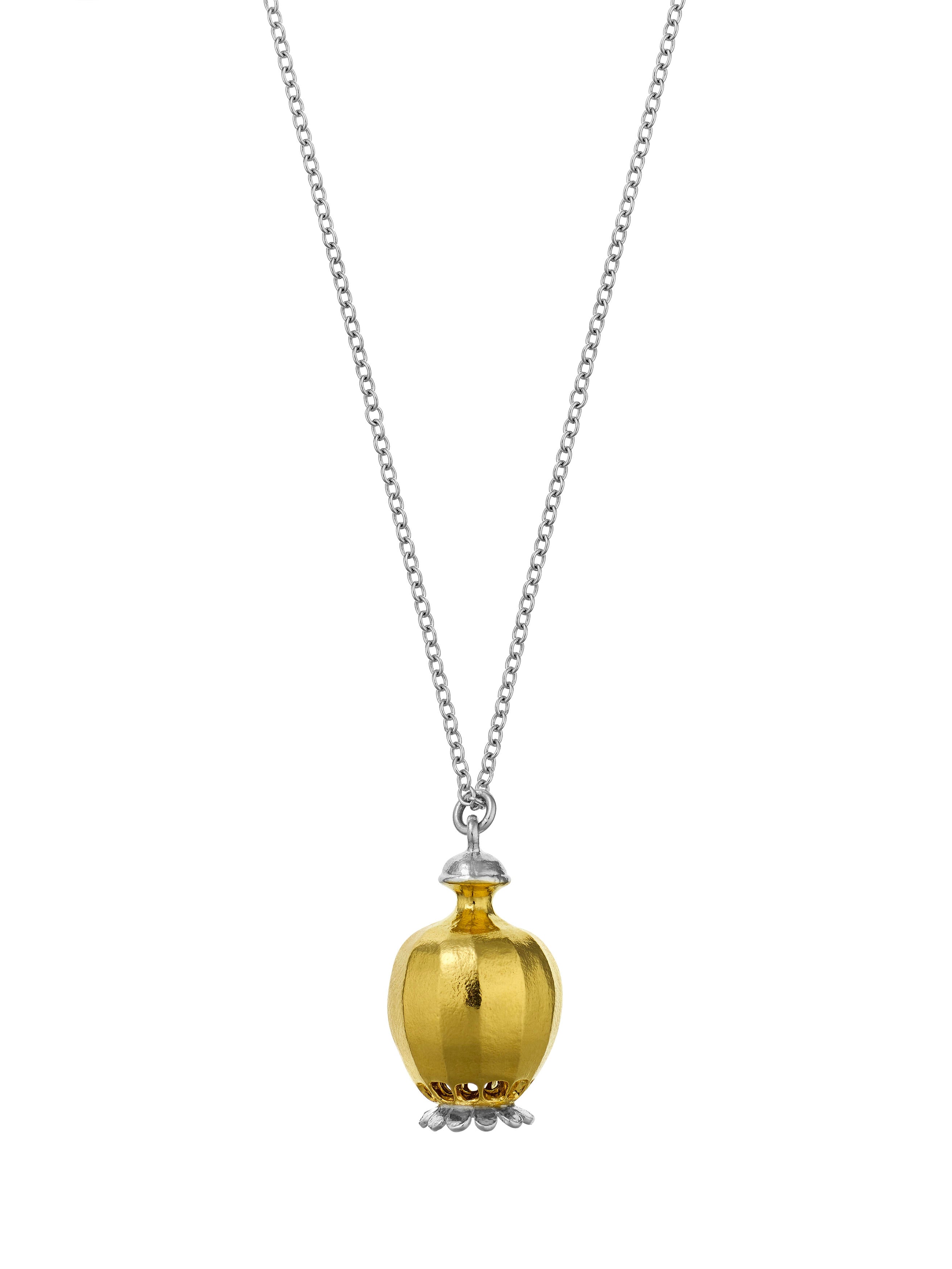 Large Poppy Seed Head Necklace with Shaking Seeds - image 1