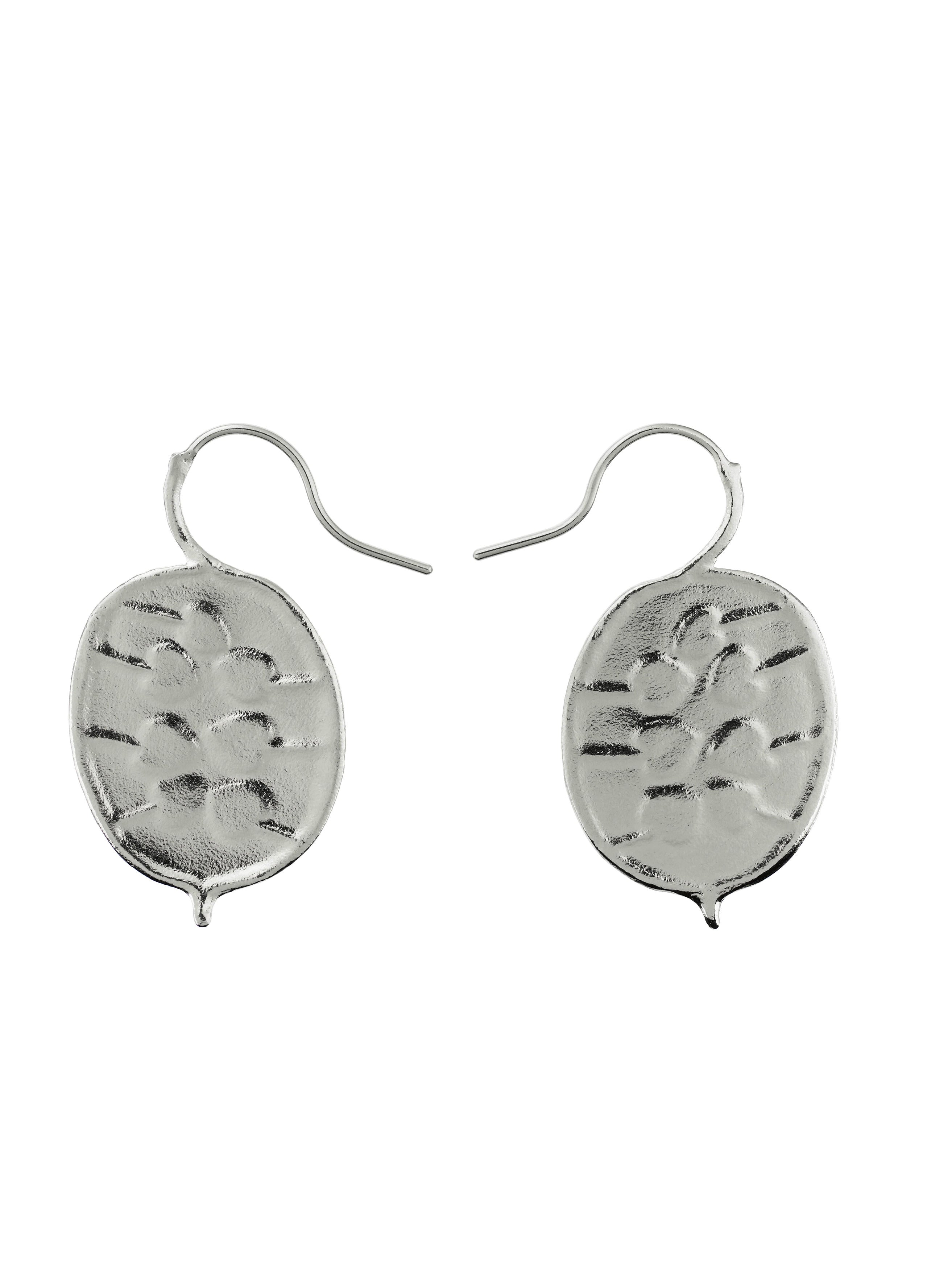 Honesty Pod Hook Earrings with Heart Shaped Seeds - image 12 | silver