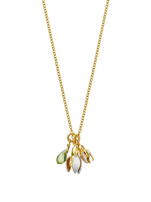 Snowdrop Double Necklace with Peridot
