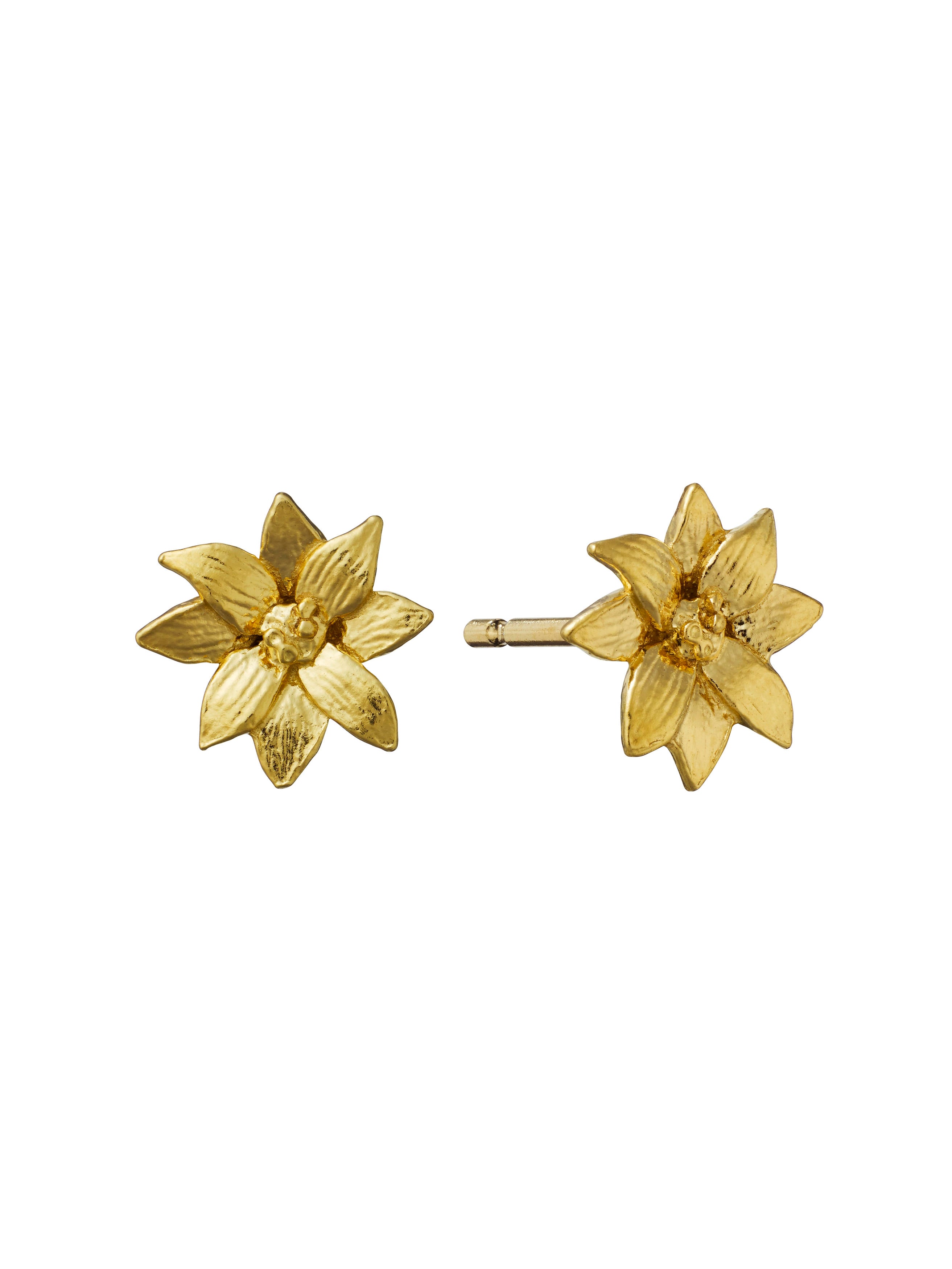 Small Dahlia Flower Stud Earrings - image 6 | gold plate