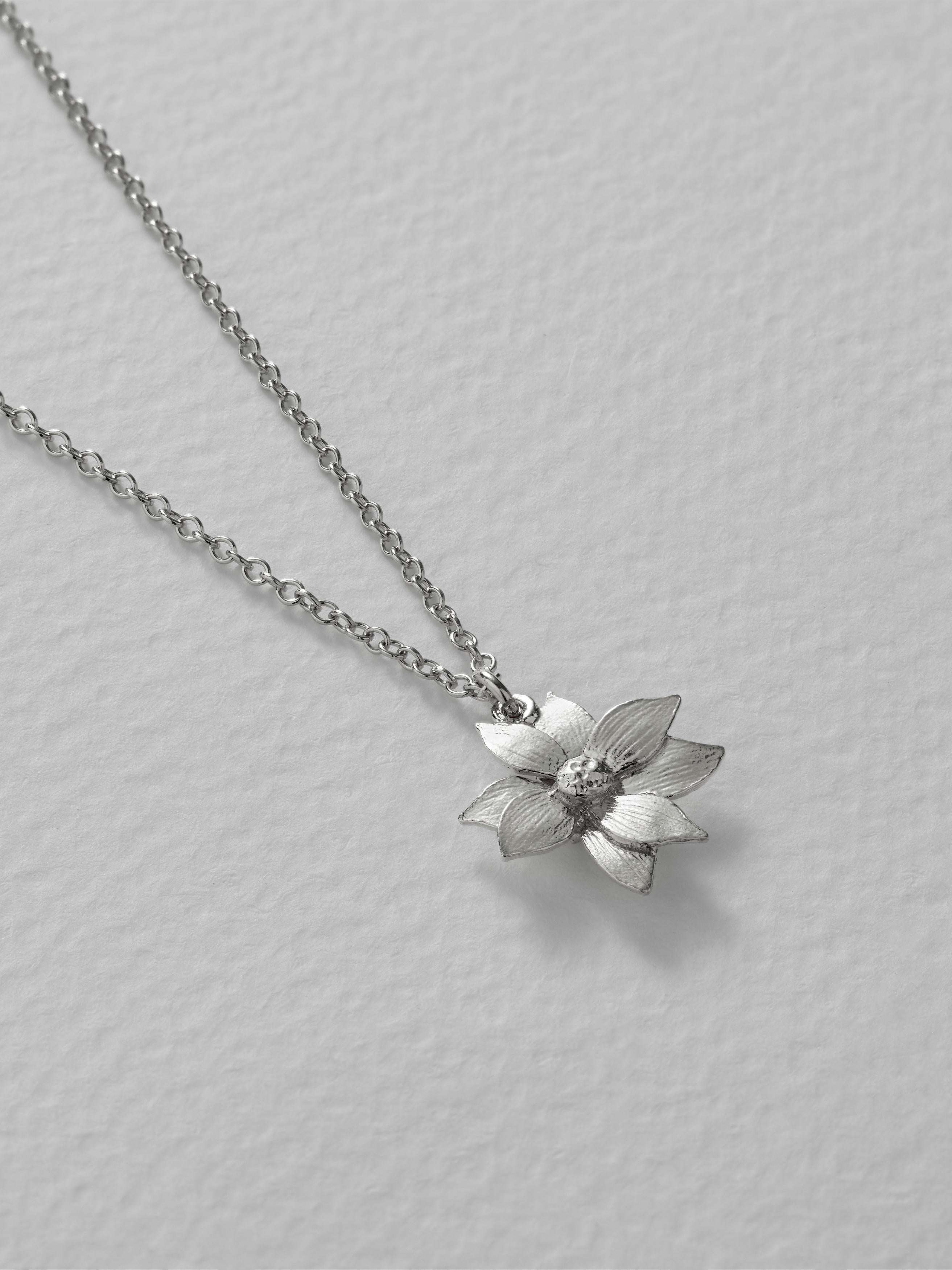 Dahlia Flower Necklace - image 8 | silver