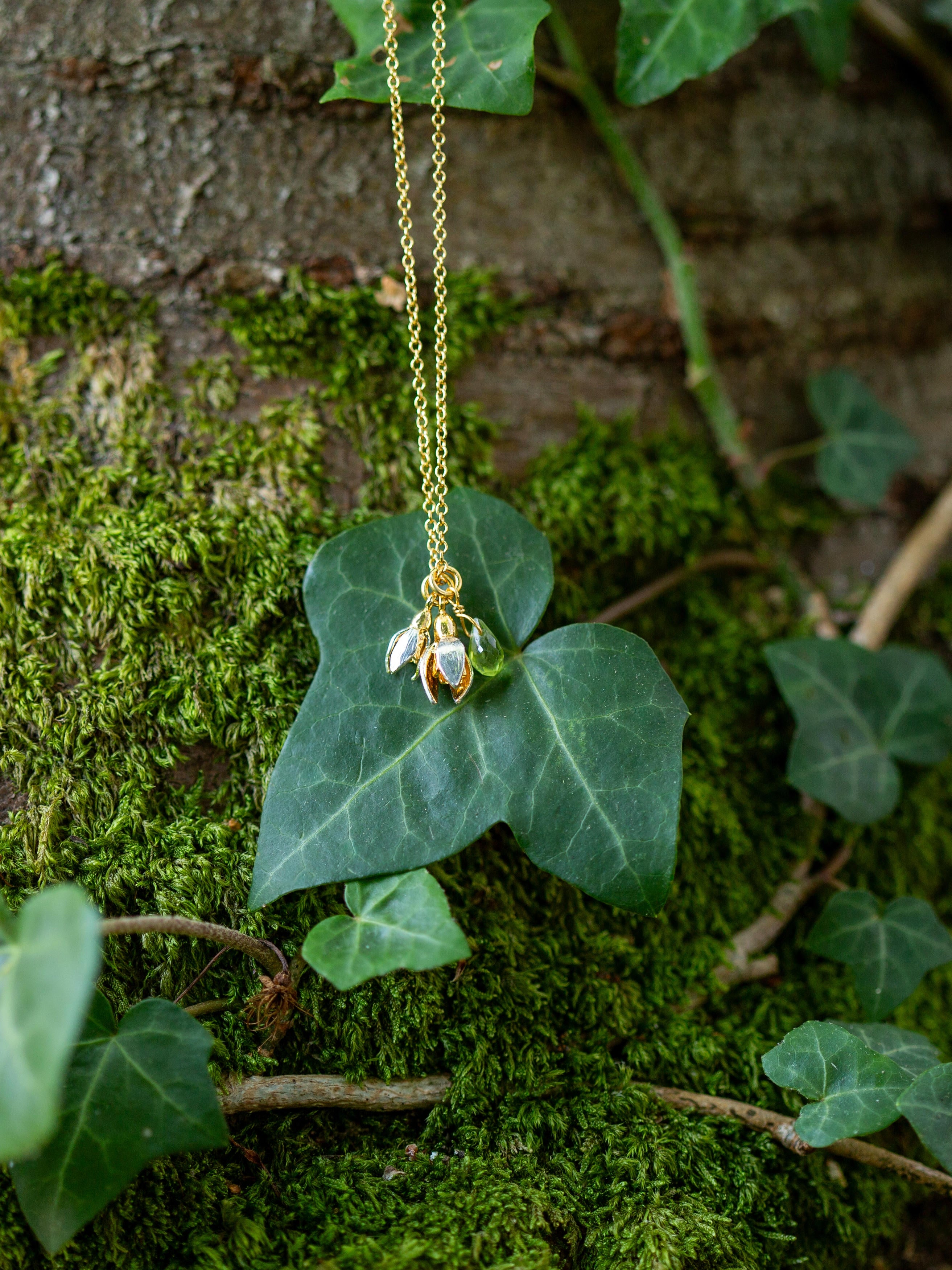 Snowdrop Double Necklace with Peridot - image 5