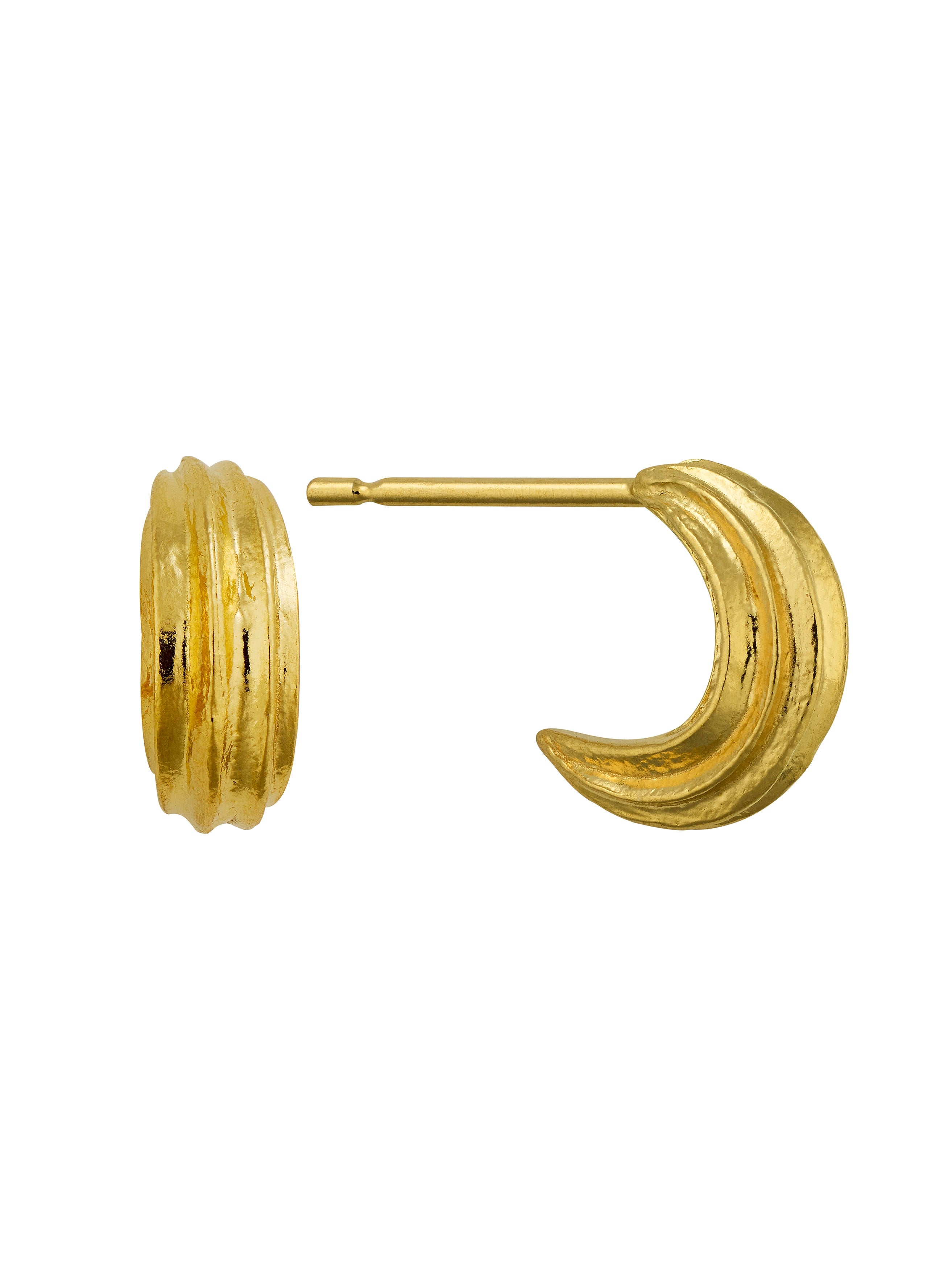 Kissing Seed Huggie Hoop Earrings - image 1 | gold plate