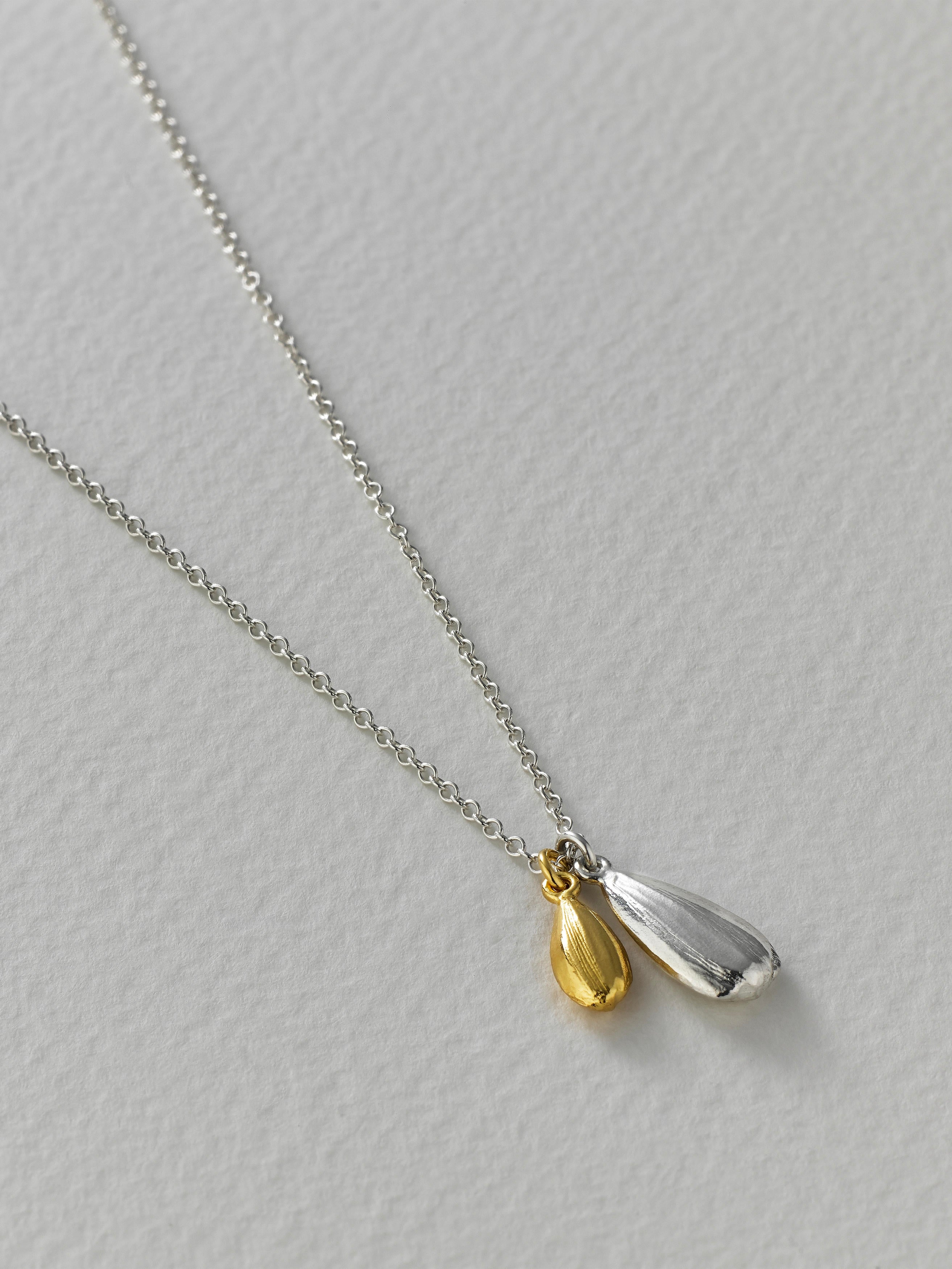Double Sunflower Seed Charm Necklace - image 5