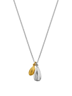 Double Sunflower Seed Charm Necklace