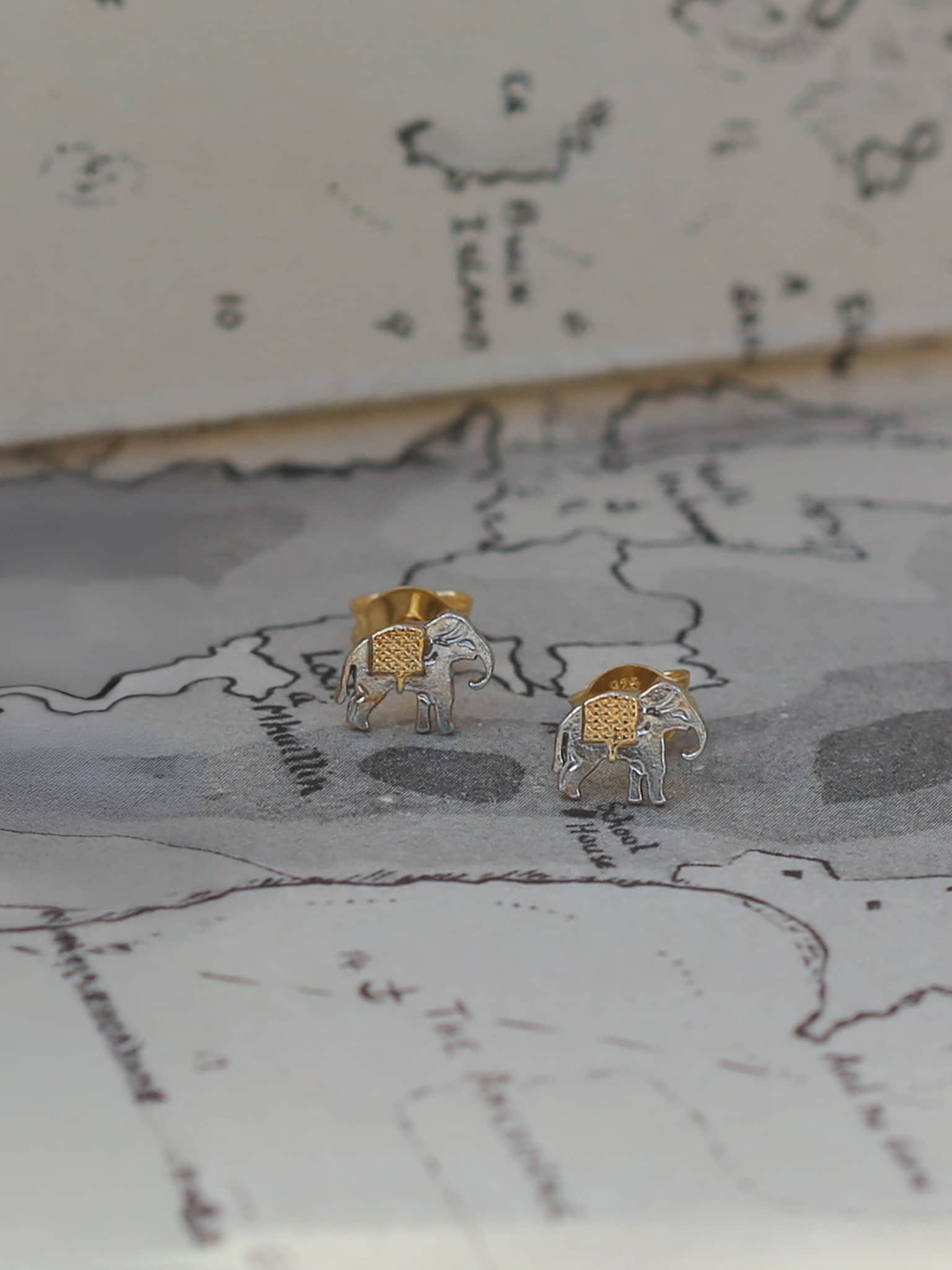 Marching Elephant Stud Earrings - image 3