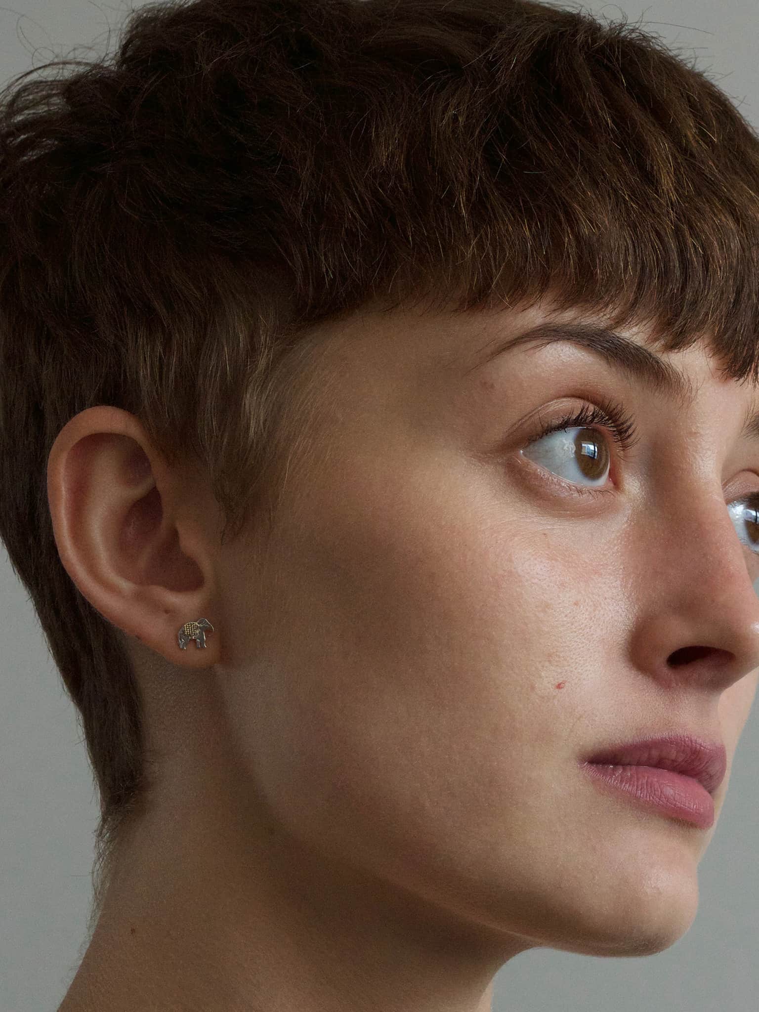 Marching Elephant Stud Earrings - image 2