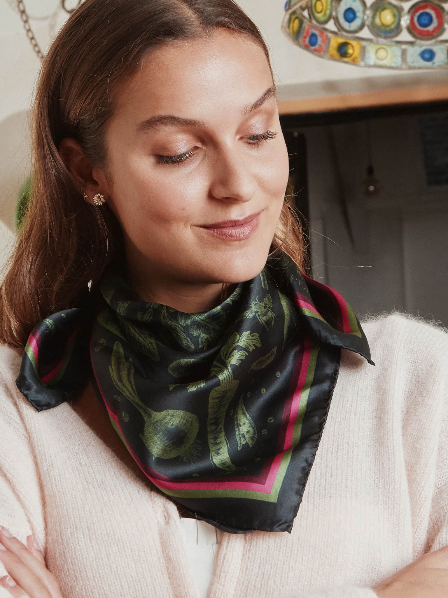 Alex Monroe x Kate Cregoe Potager Silk Scarf - image 2