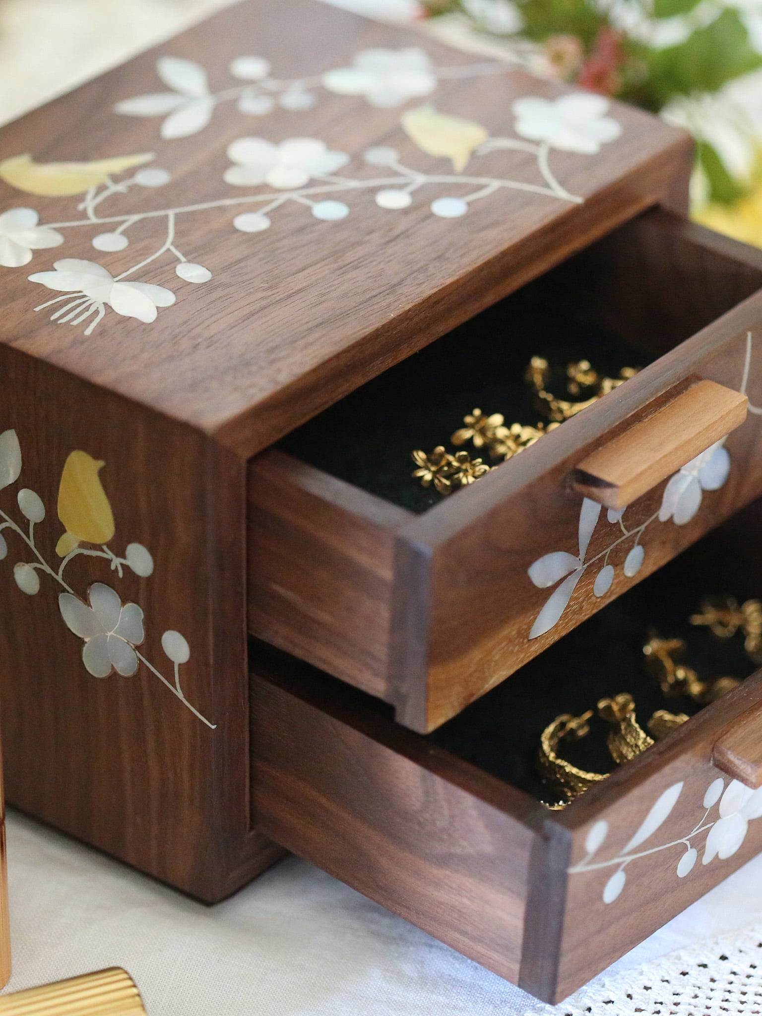Blossoming Birds Two Drawer Jewellery Box - image 3