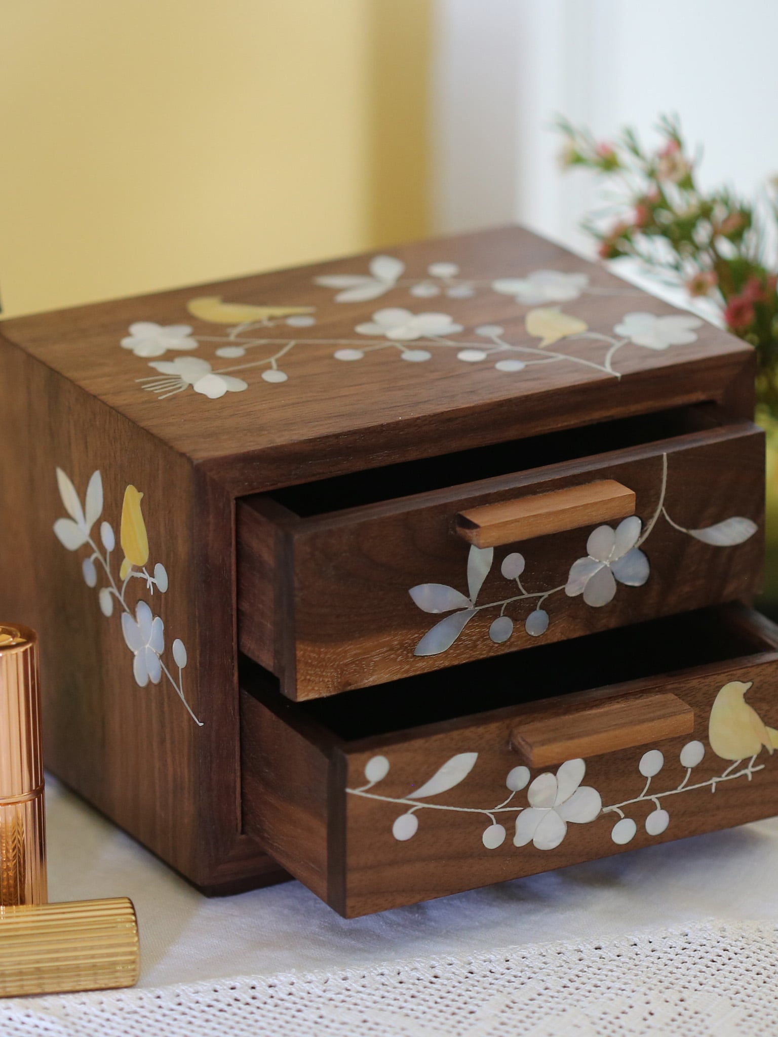 Blossoming Birds Two Drawer Jewellery Box - image 4
