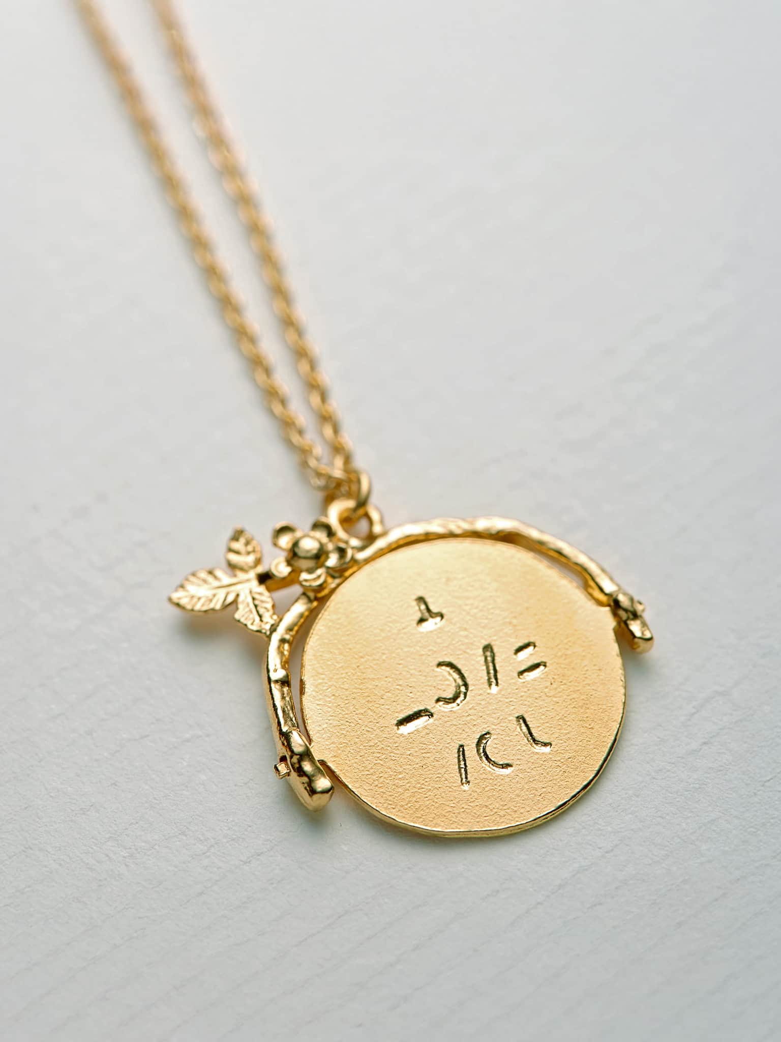 Spinning Disc 'I Love You' Necklace - image 4 | gold plate
