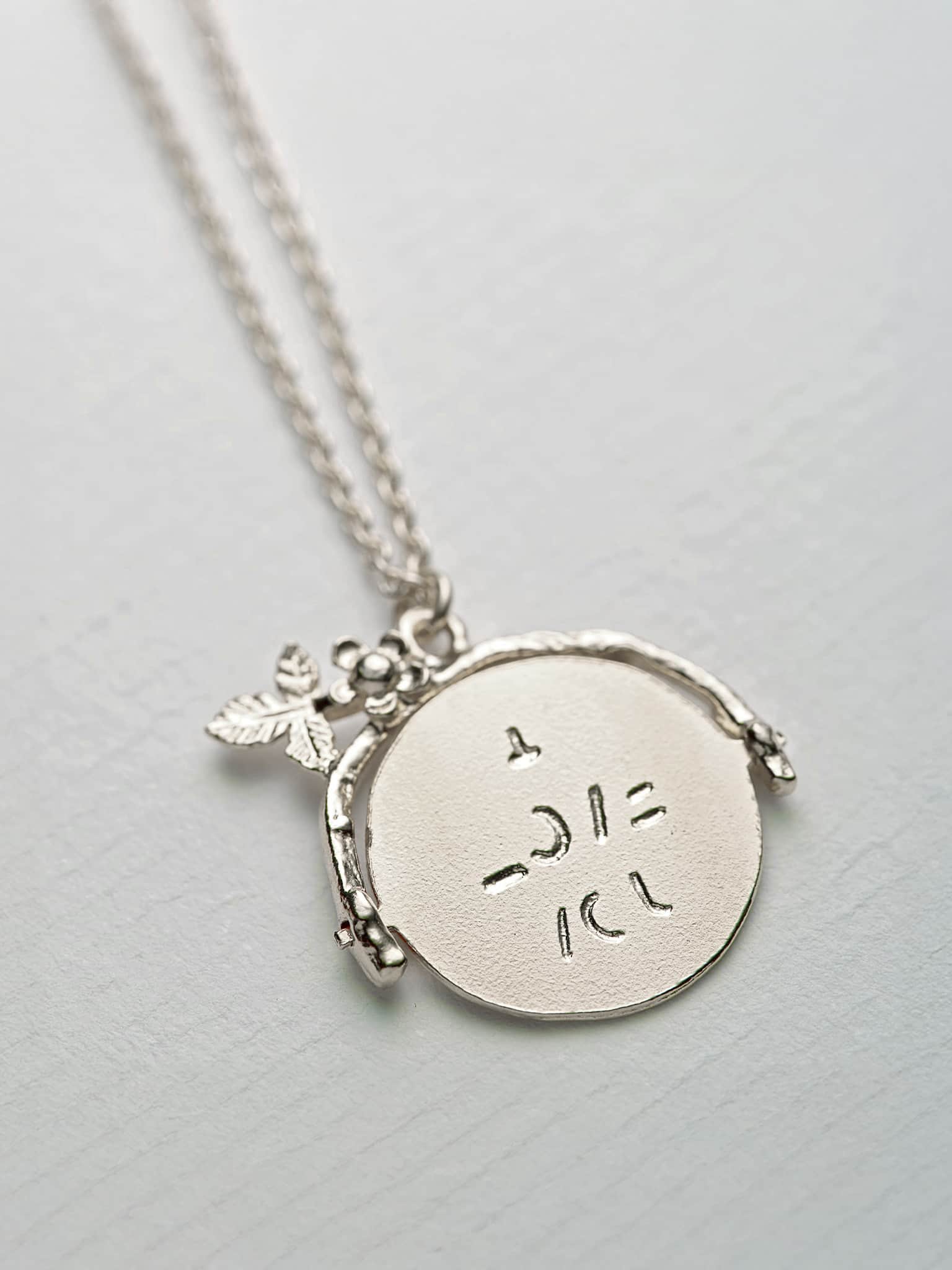 Spinning Disc 'I Love You' Necklace - image 7 | silver