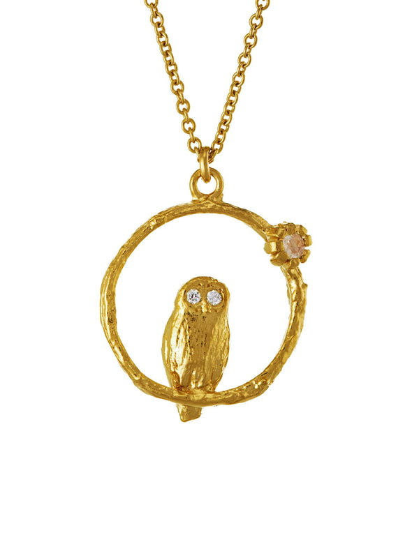 Owl & Moonstone Necklace