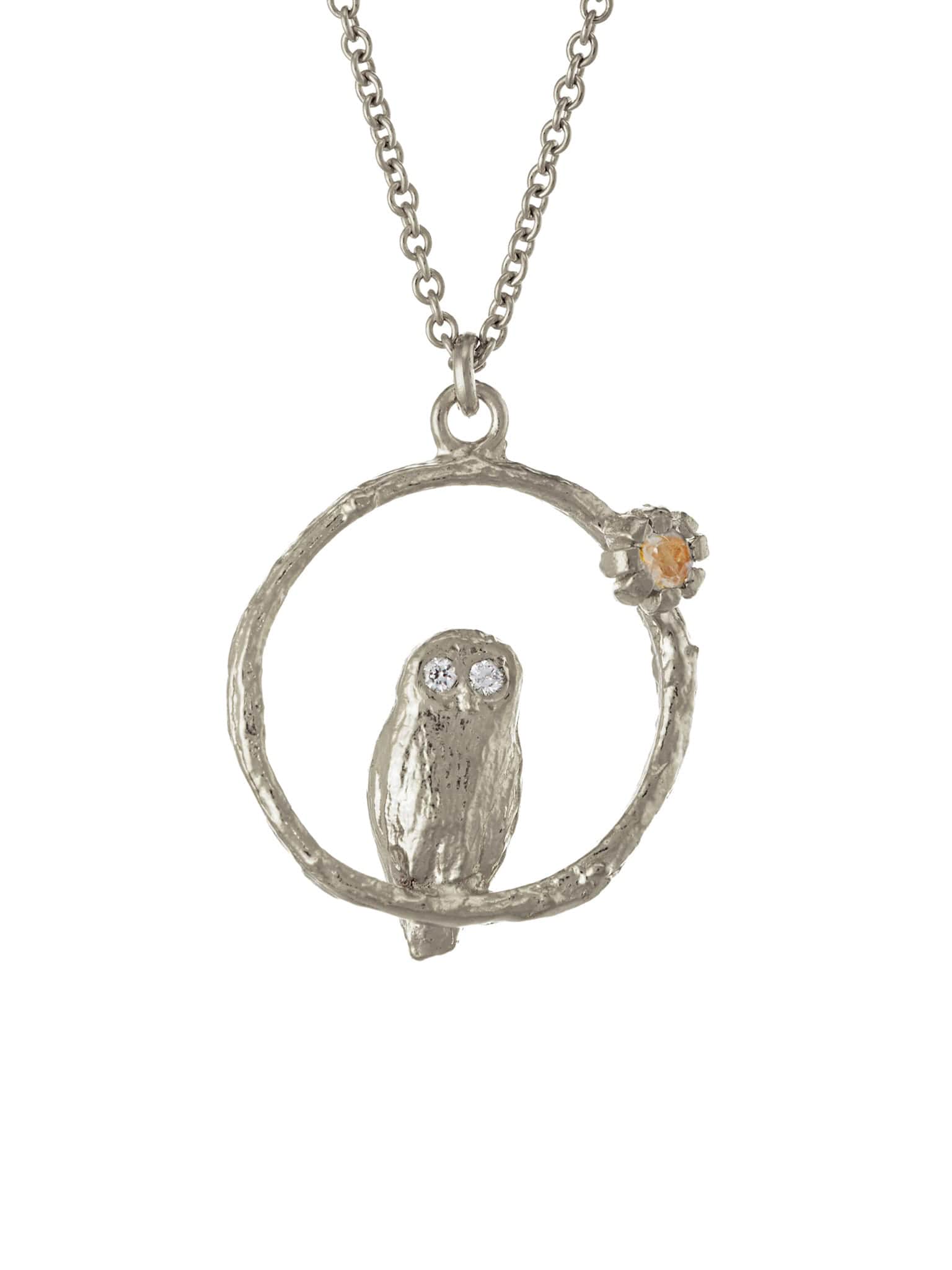 Owl & Moonstone Necklace - image 6 | silver