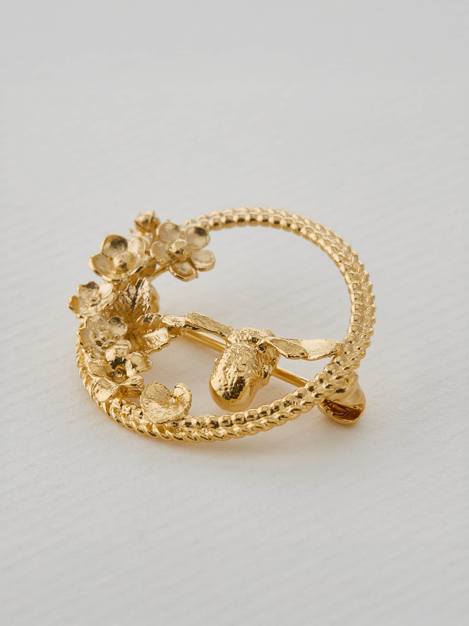 Bumblebee Loop Brooch - image 3 | gold plate