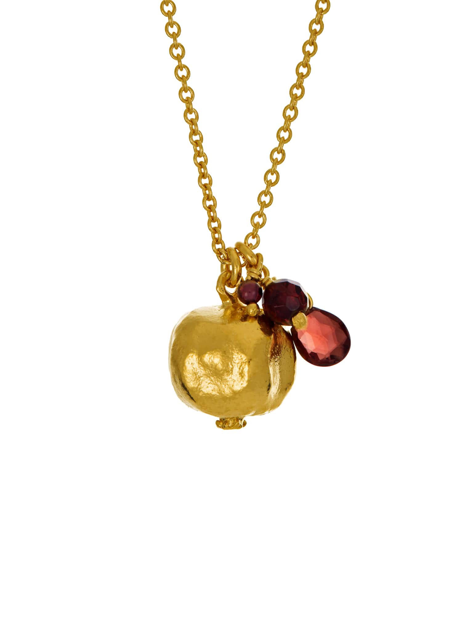Pomegranate and Garnet Necklace - image 1 | gold plate