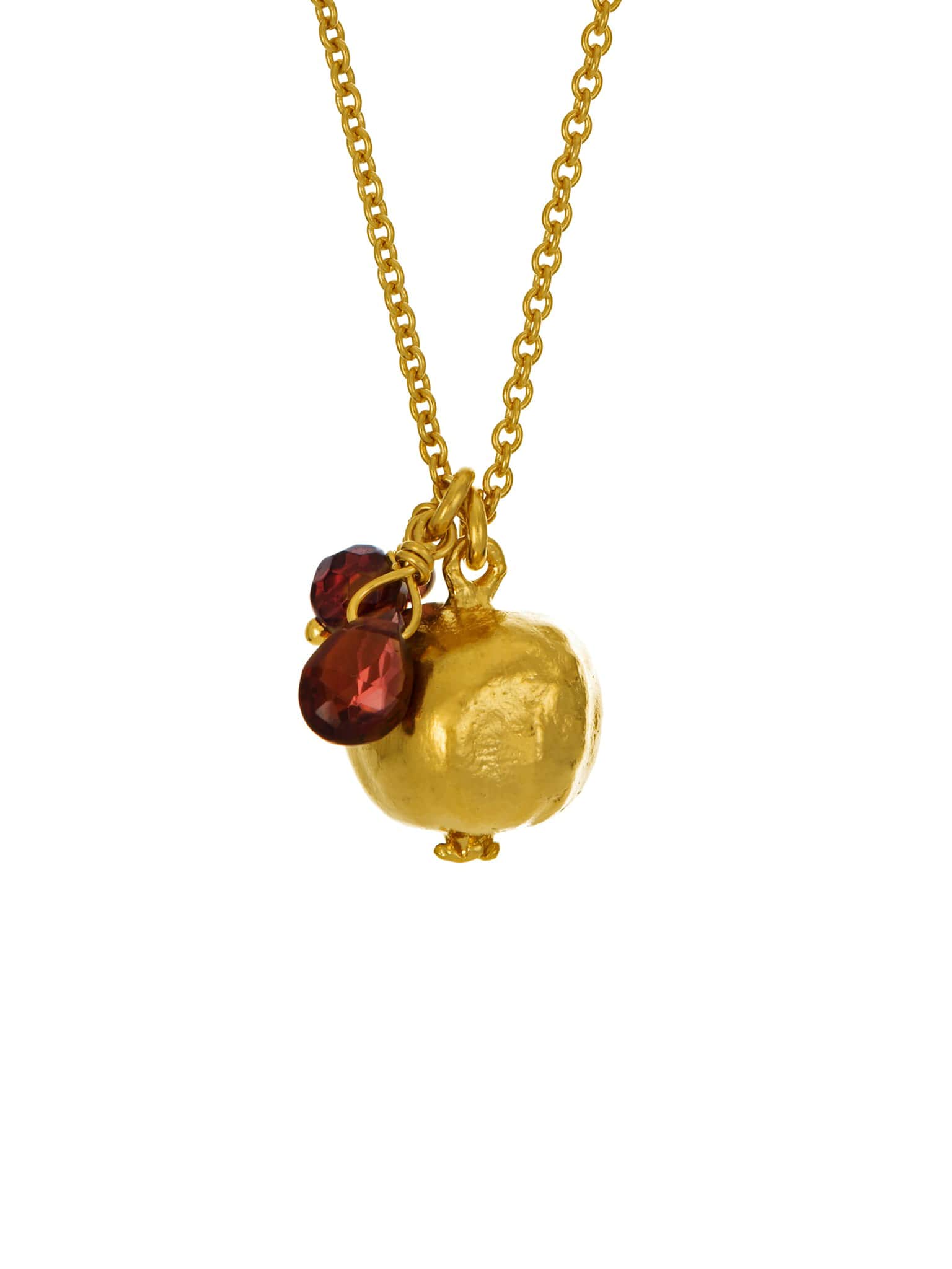 Pomegranate and Garnet Necklace - image 6 | gold plate