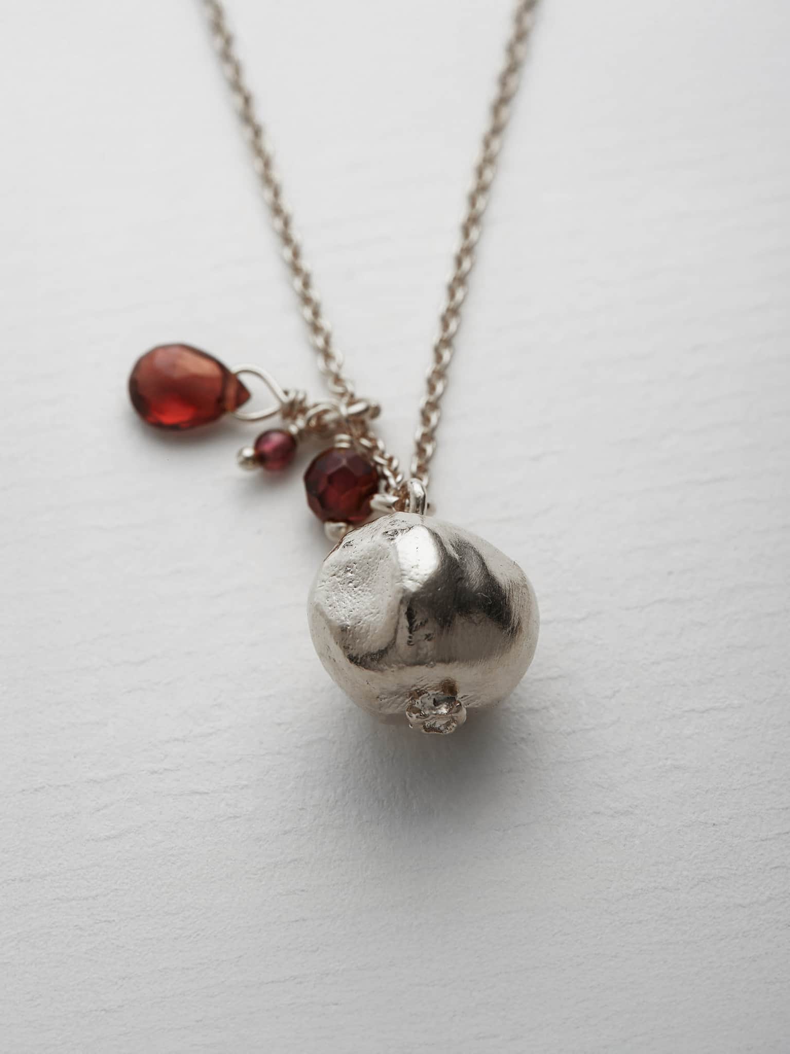 Pomegranate and Garnet Necklace - image 8 | silver