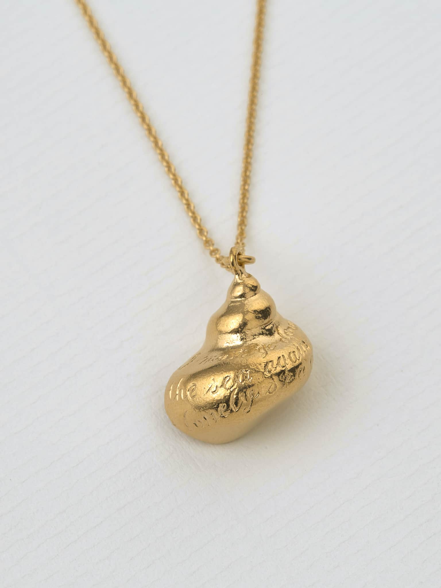 Engraved Shell Necklace - image 3 | gold plate