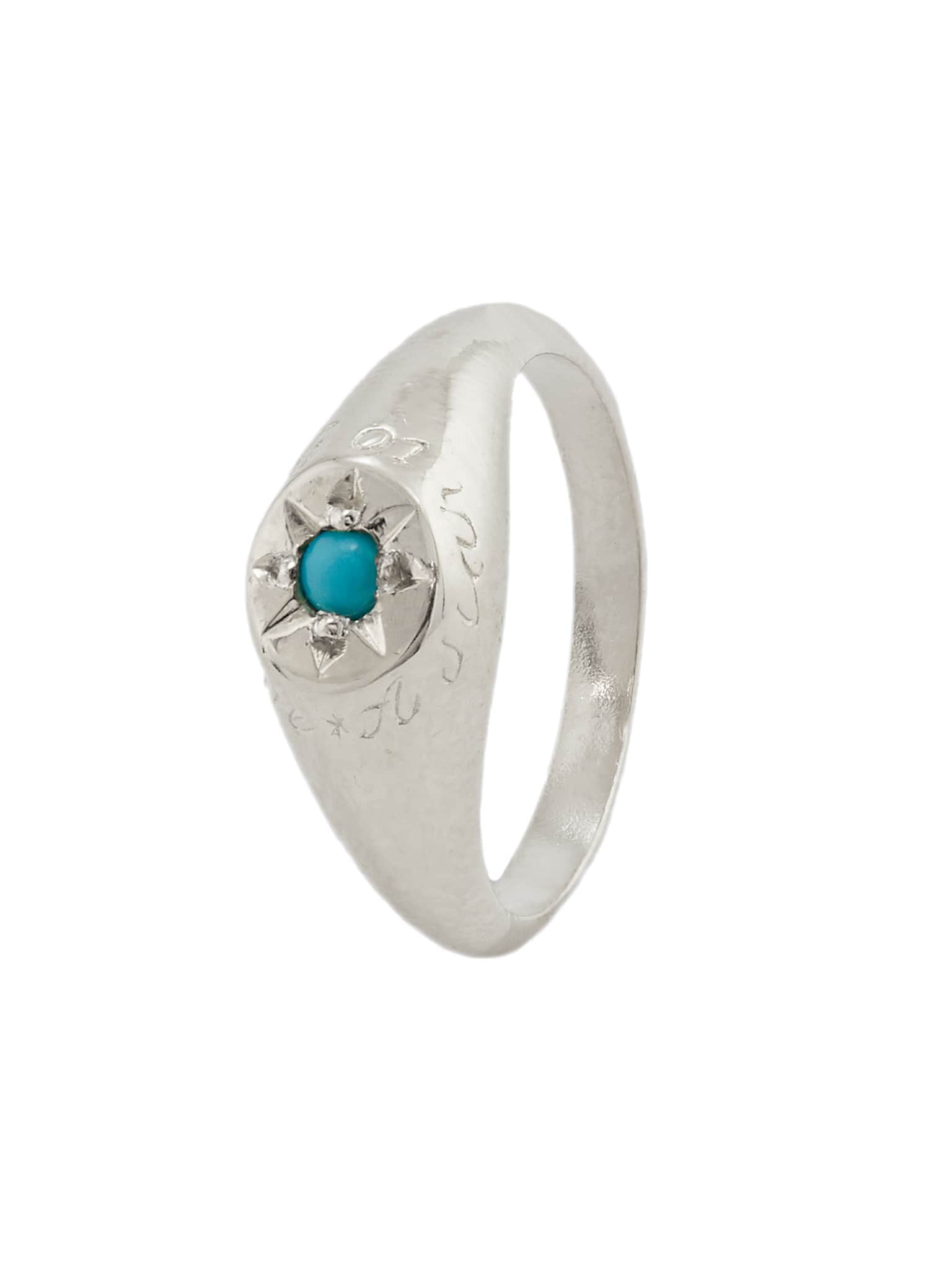 Turquoise Signet Ring with "A Star to Guide Me" Engraving - image 4 | silver