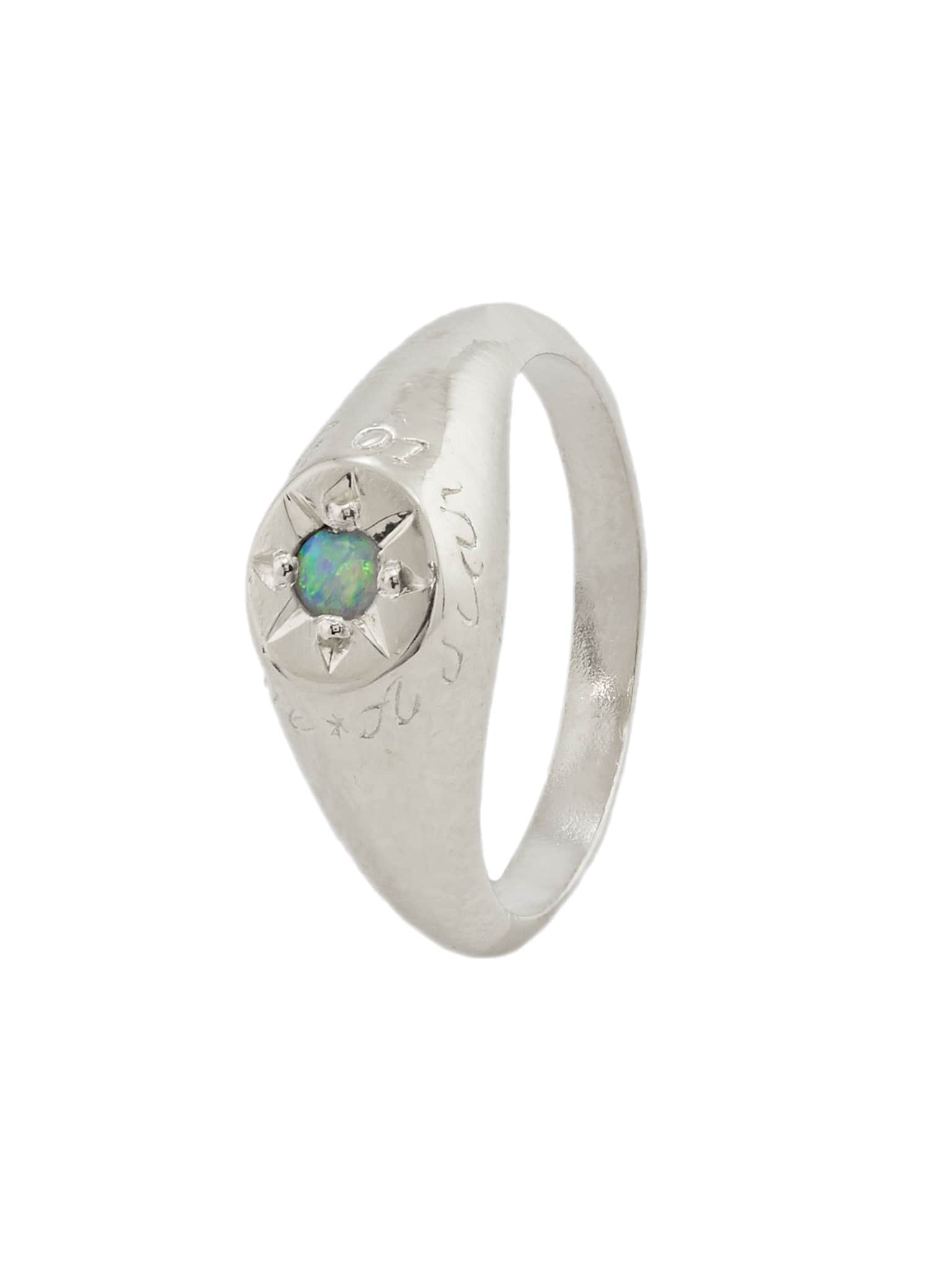 Opal Signet Ring with "A Star to Guide Me" Engraving - image 4 | silver