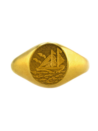Ship at Sea Signet Ring