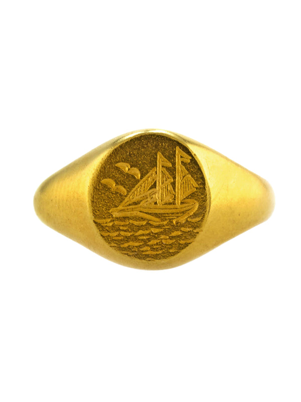 Ship at Sea Signet Ring