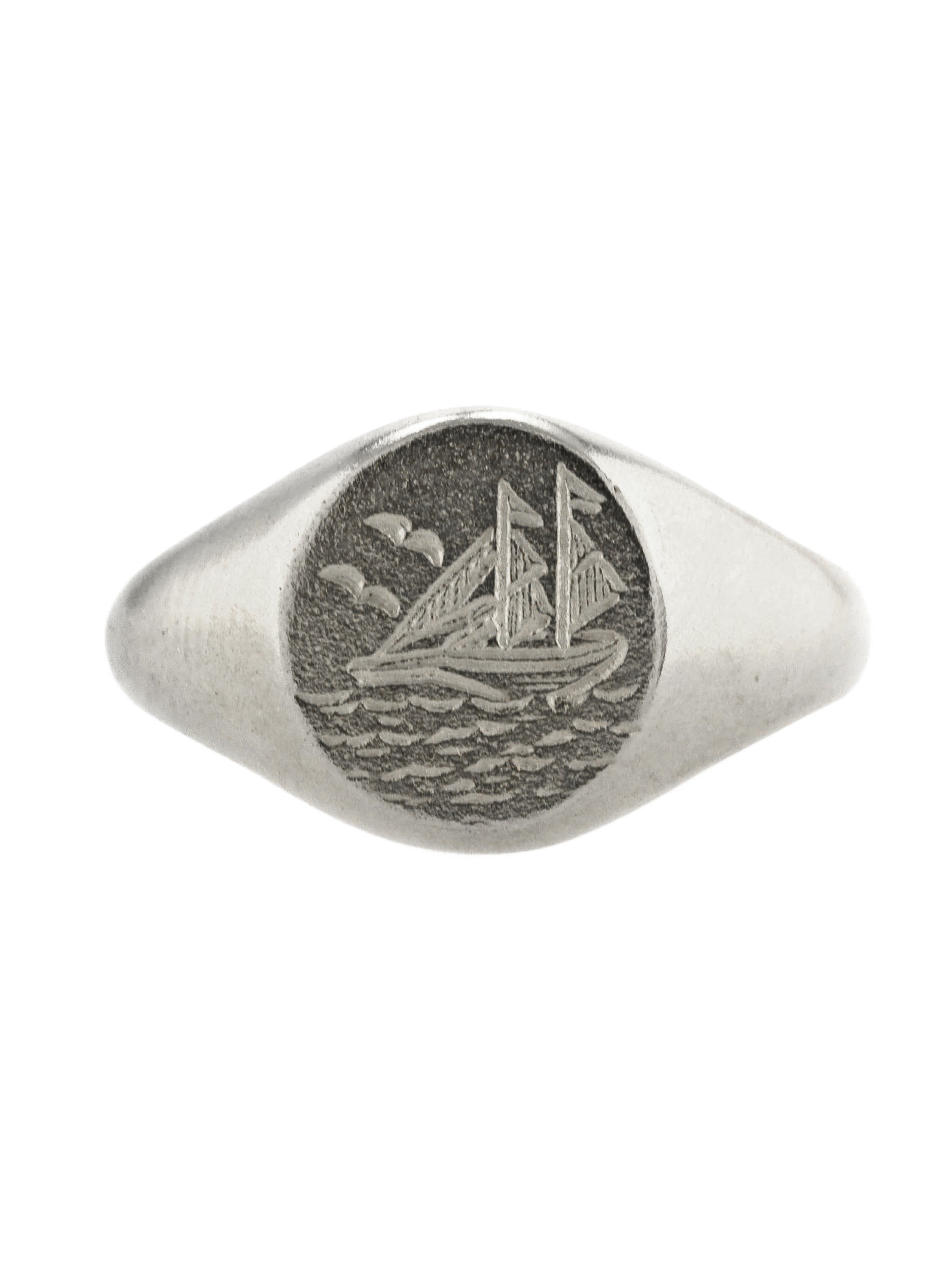 Ship at Sea Signet Ring - image 4 | silver