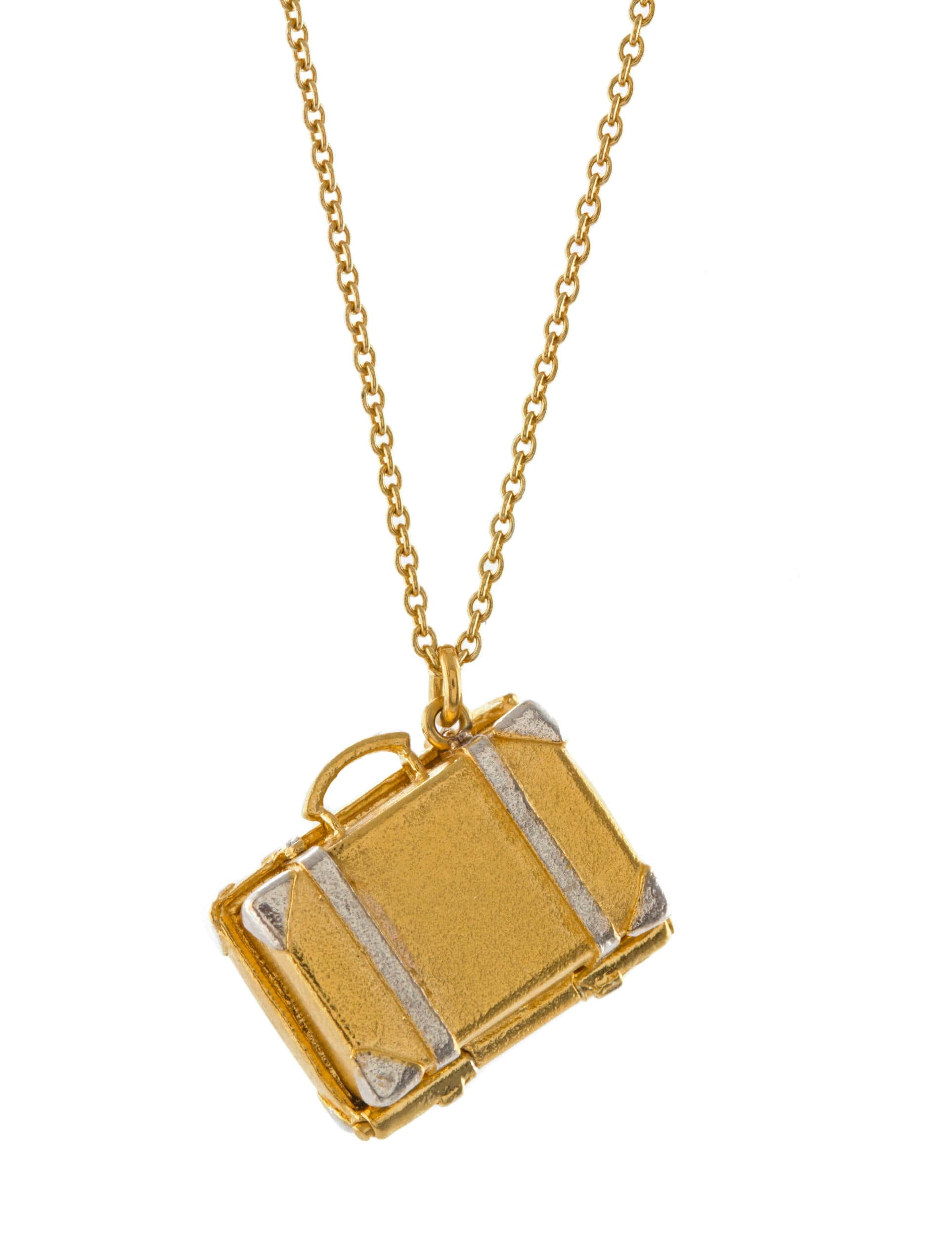 Vintage Suitcase Locket - image 5 | silver & gold plate