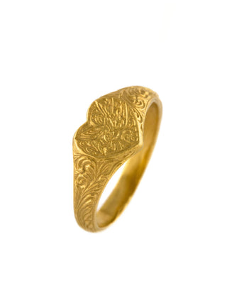 Victoriana Heart Signet Ring