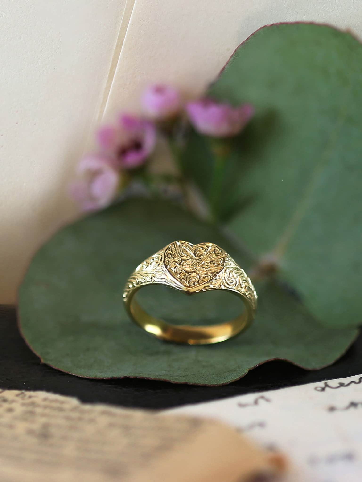 Victoriana Heart Signet Ring - image 4