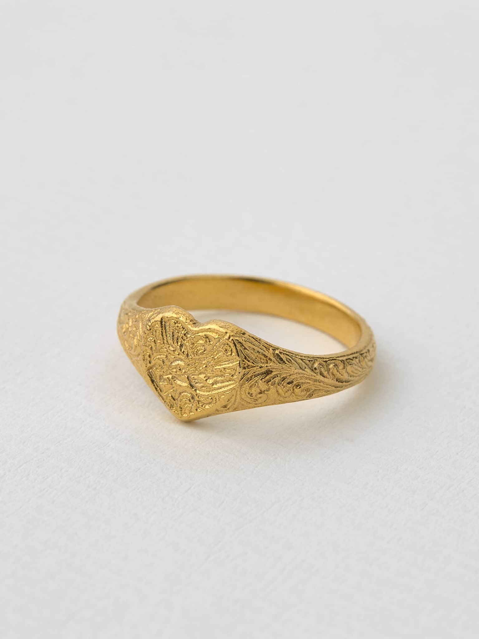Victoriana Heart Signet Ring - image 5 | gold plate