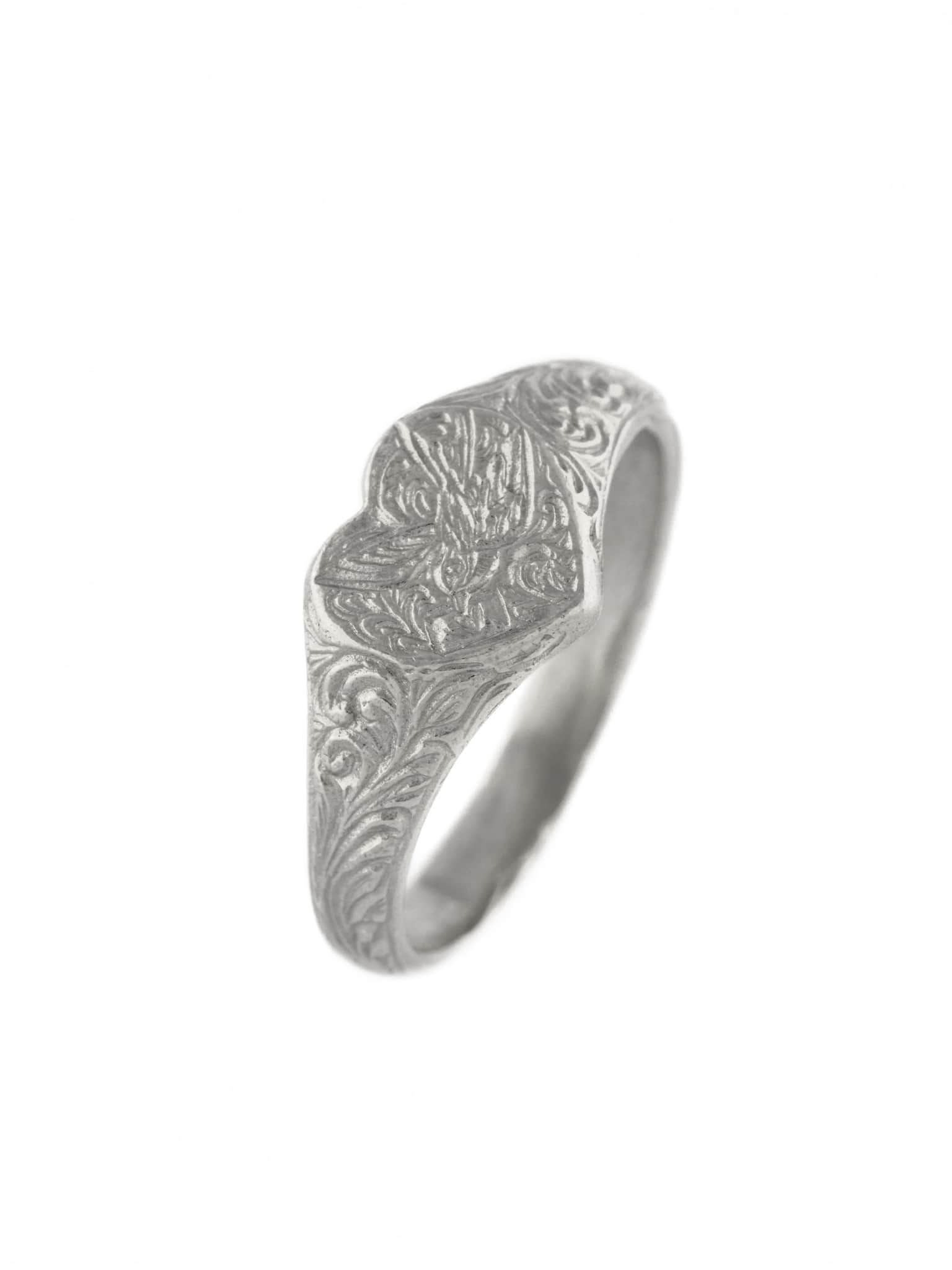 Victoriana Heart Signet Ring - image 6 | silver