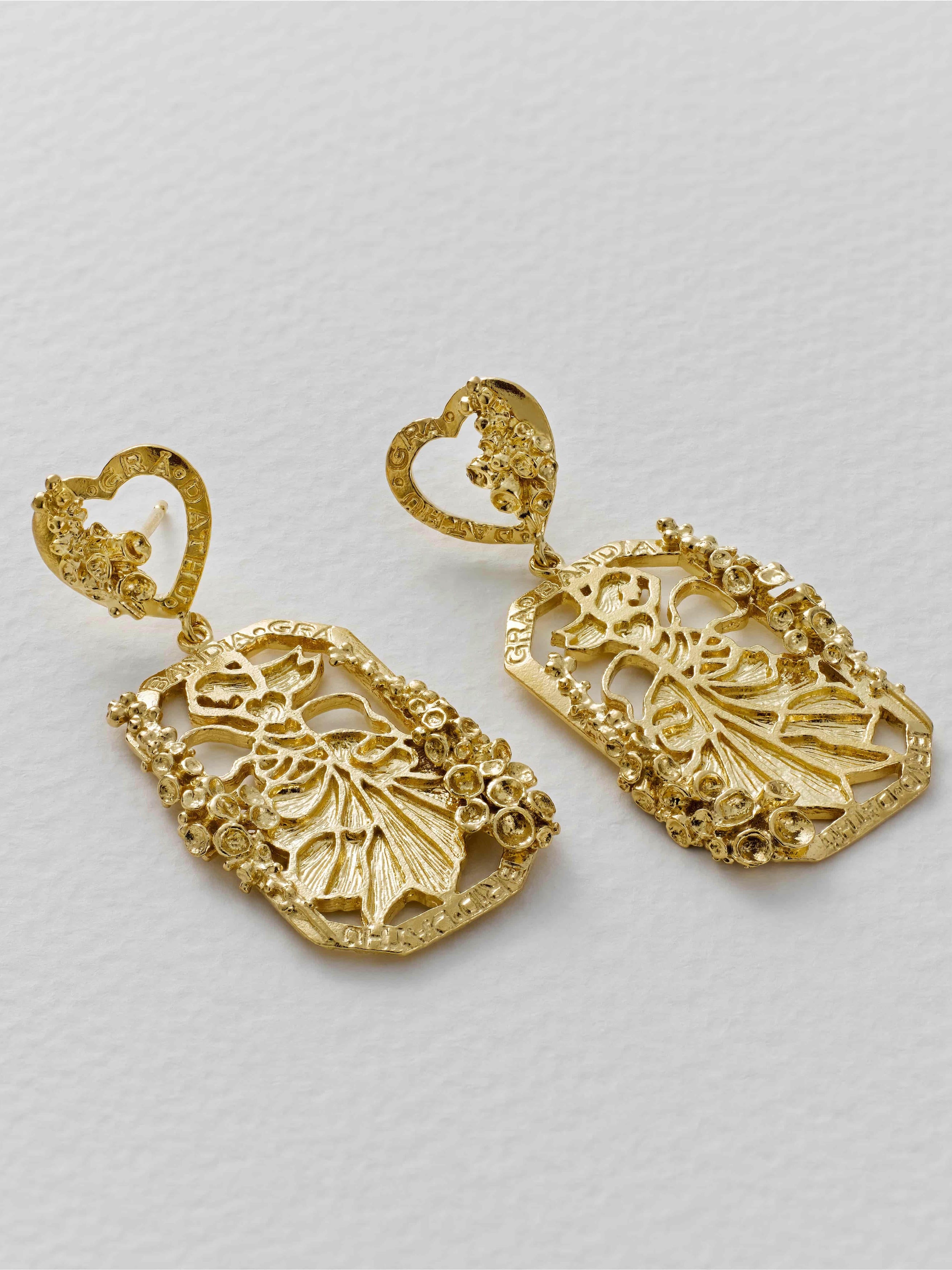 AM x Emma Dabiri Engraved Goddess Drop Earrings - image 4 | gold plate