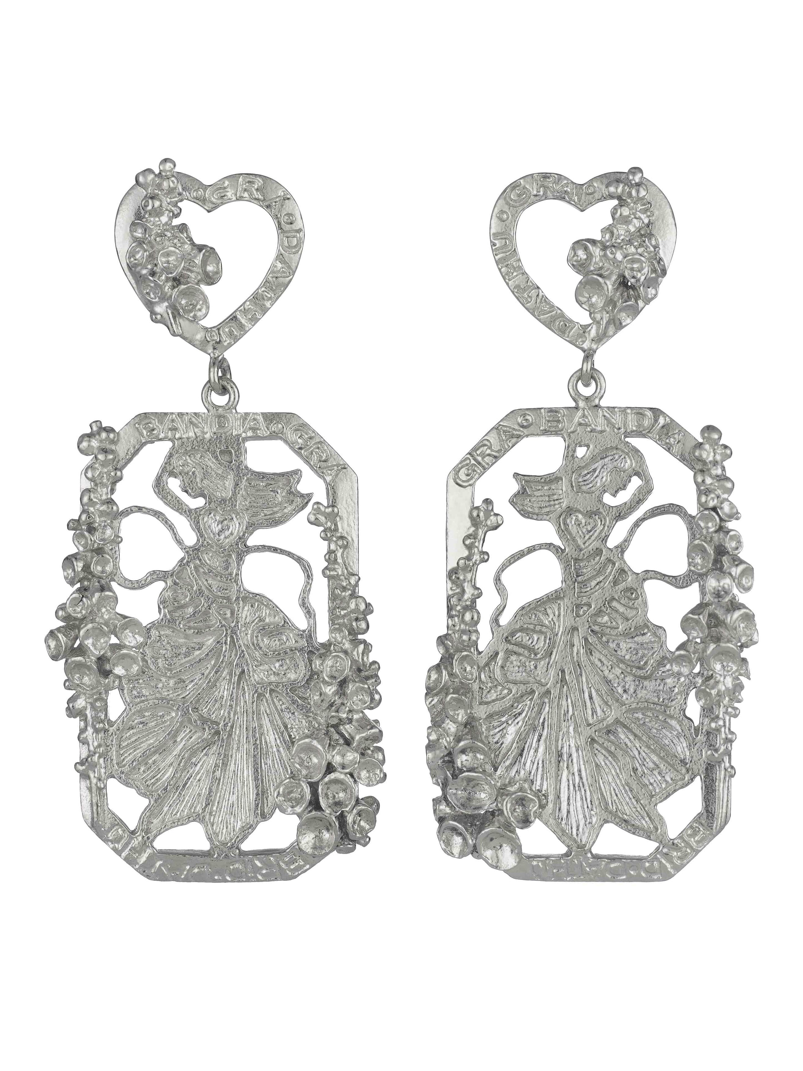 AM x Emma Dabiri Engraved Goddess Drop Earrings - image 7 | silver