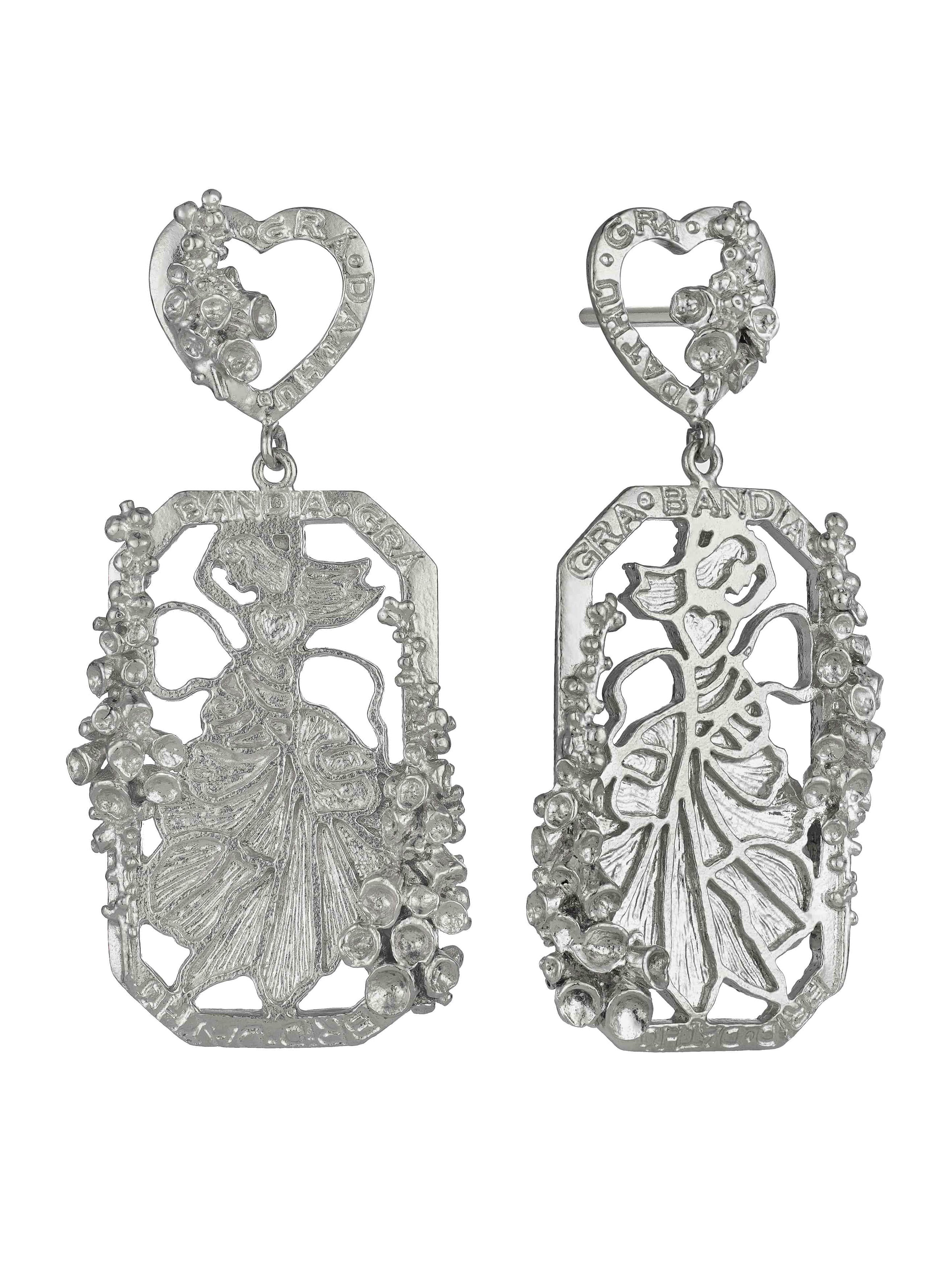 AM x Emma Dabiri Engraved Goddess Drop Earrings - image 11 | silver