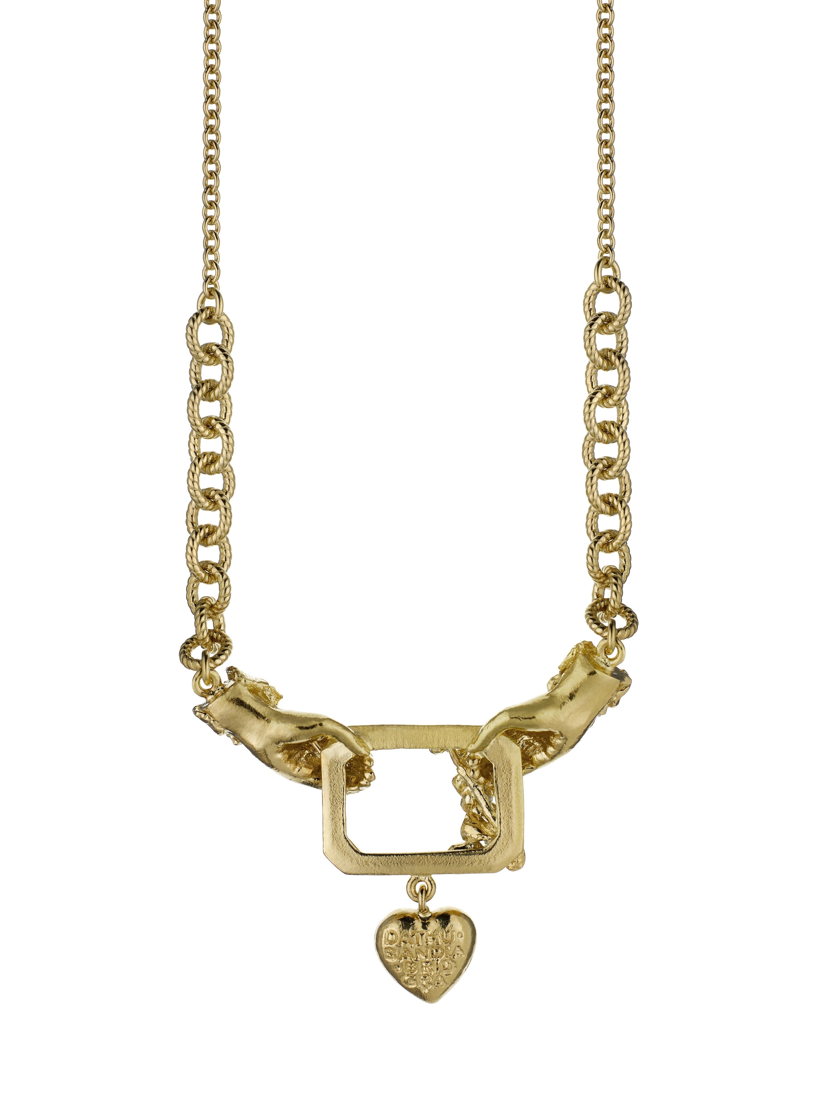 AM x Emma Dabiri Graduated Claddagh Foxglove Frame Necklace - image 5 | gold plate