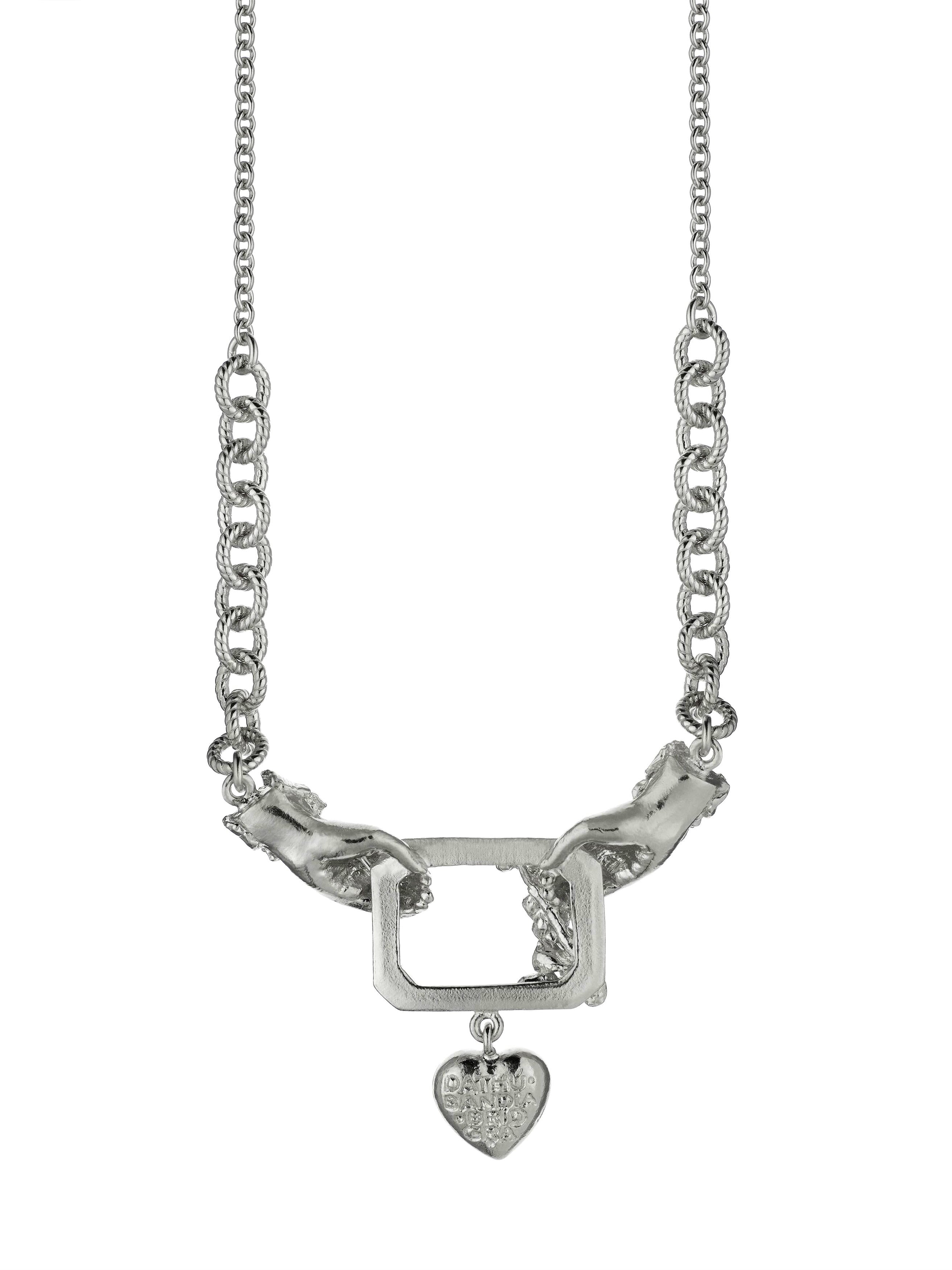 AM x Emma Dabiri Graduated Claddagh Foxglove Frame Necklace - image 10 | silver
