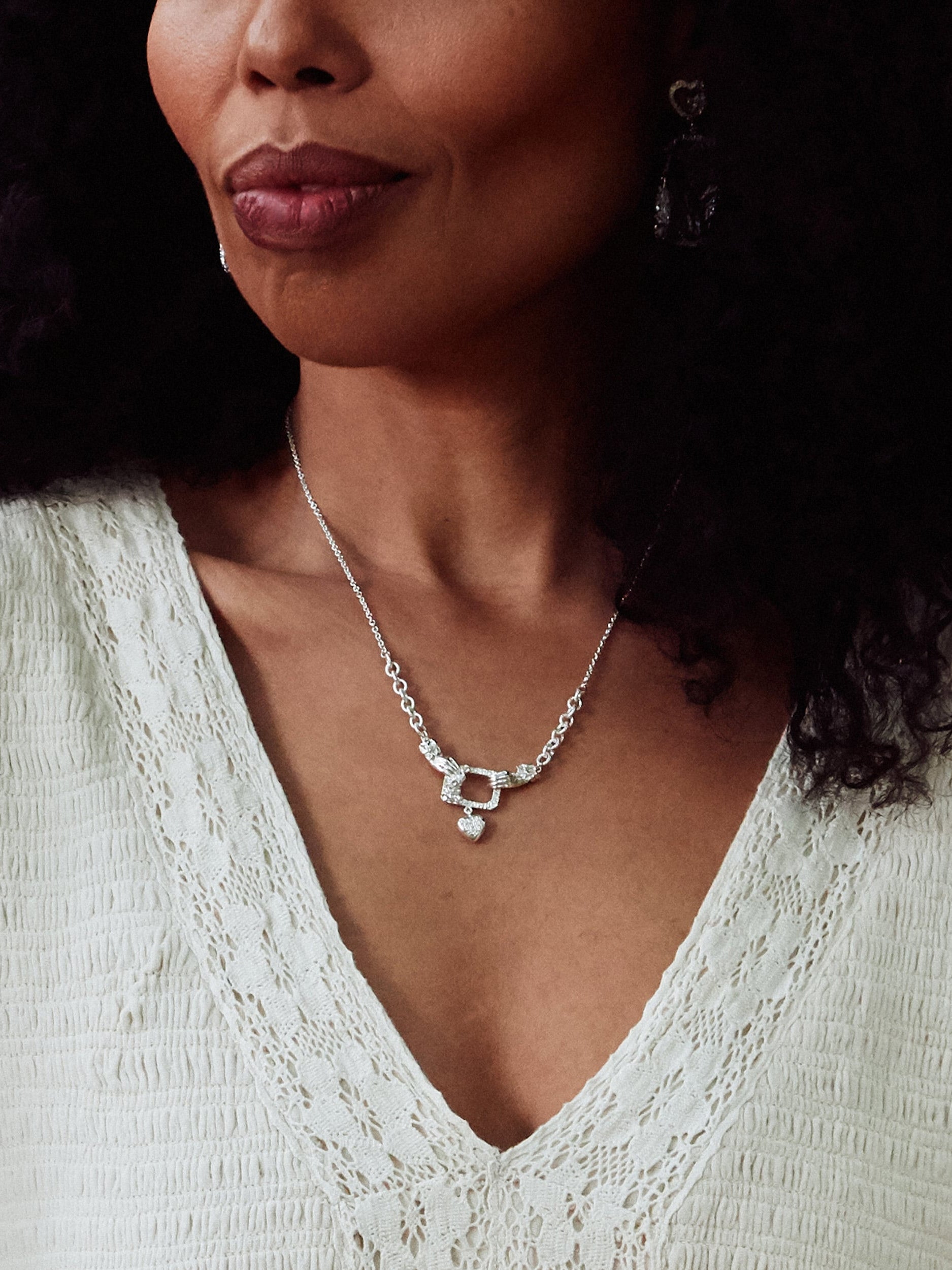 AM x Emma Dabiri Graduated Claddagh Foxglove Frame Necklace - image 7