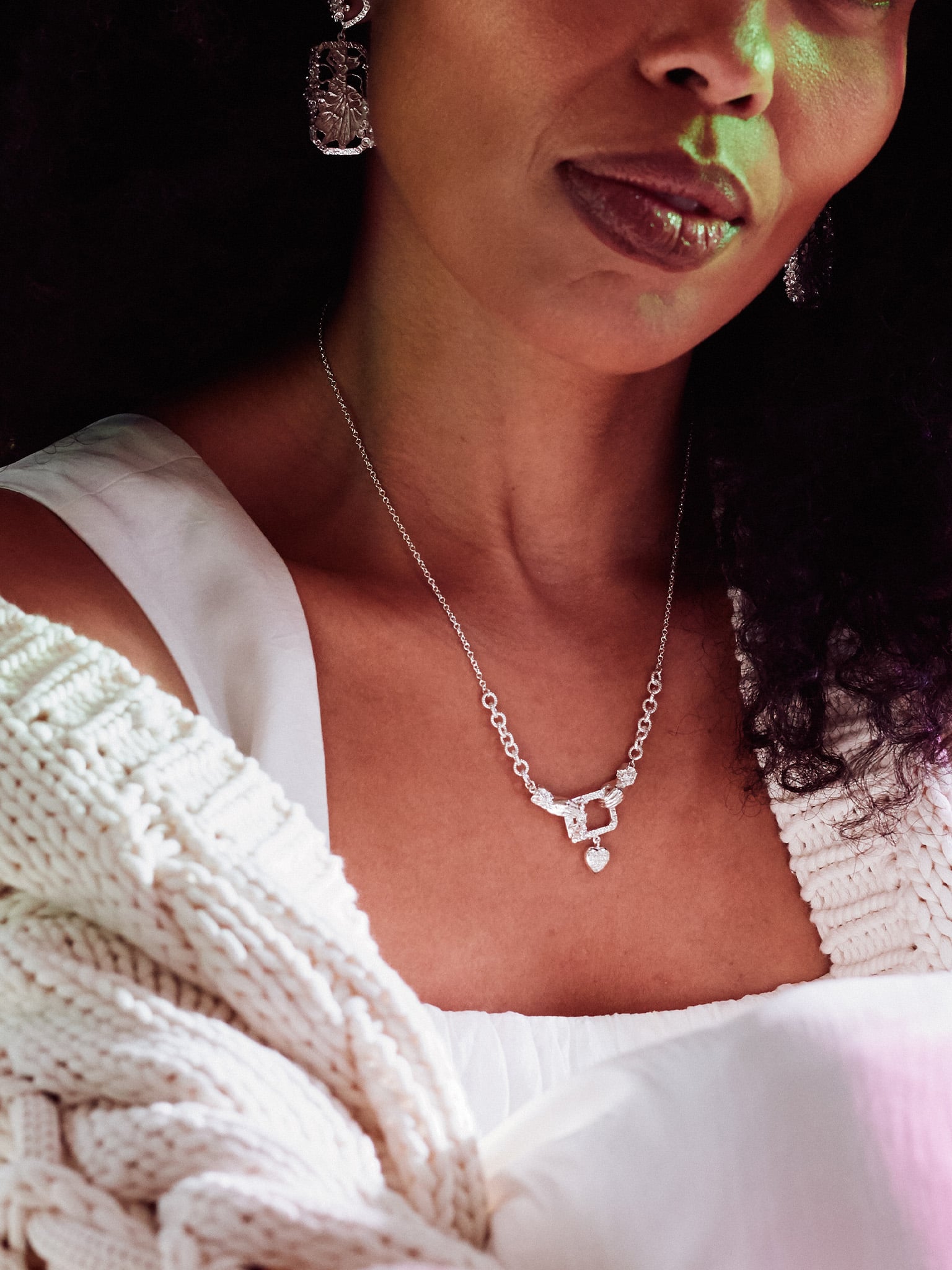 AM x Emma Dabiri Graduated Claddagh Foxglove Frame Necklace - image 8