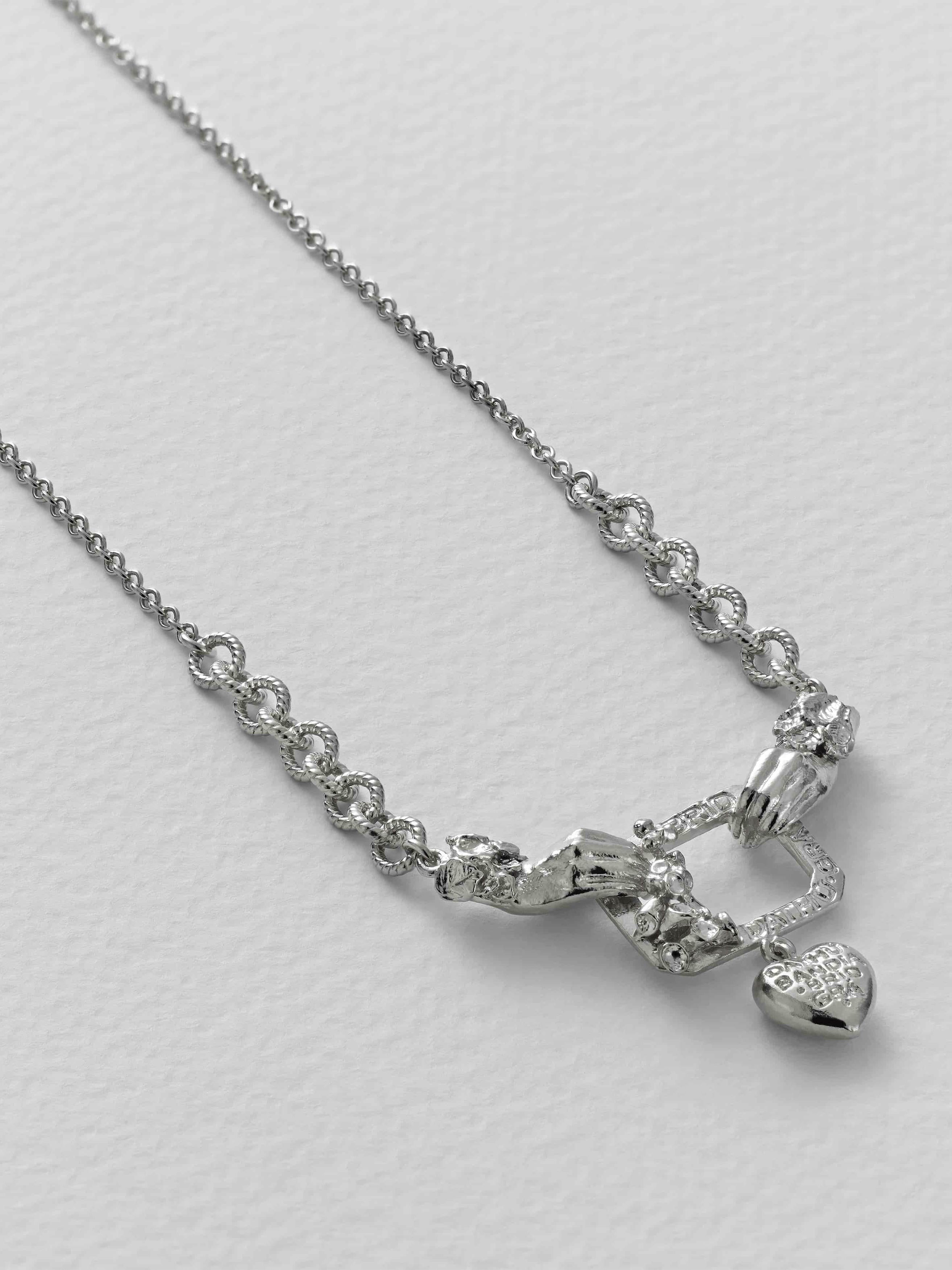 AM x Emma Dabiri Graduated Claddagh Foxglove Frame Necklace - image 9 | silver