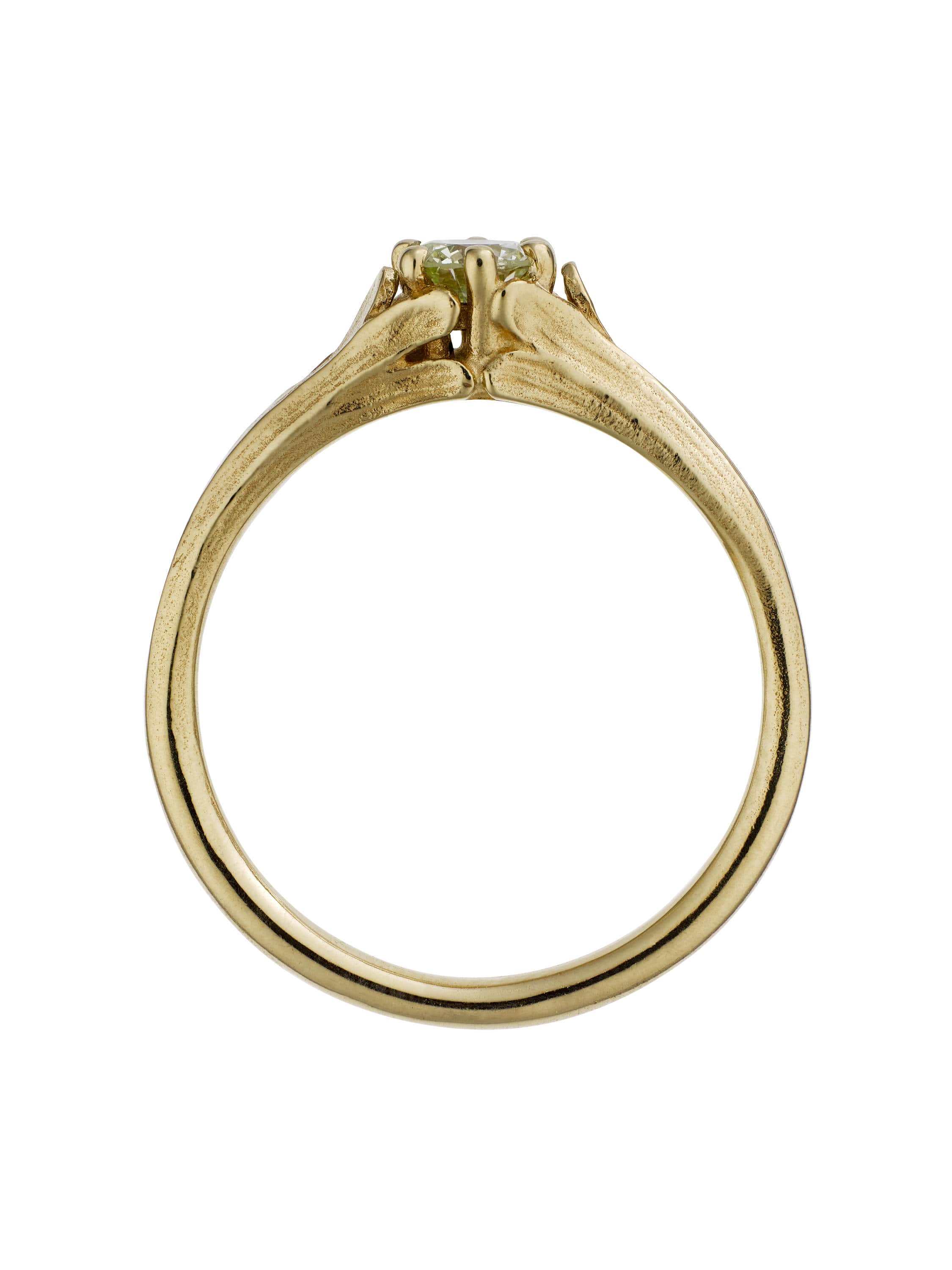 Small Coronet Ring with 0.27ct Fancy Lime-Lemon Diamond - image 3 | 18ct yellow gold