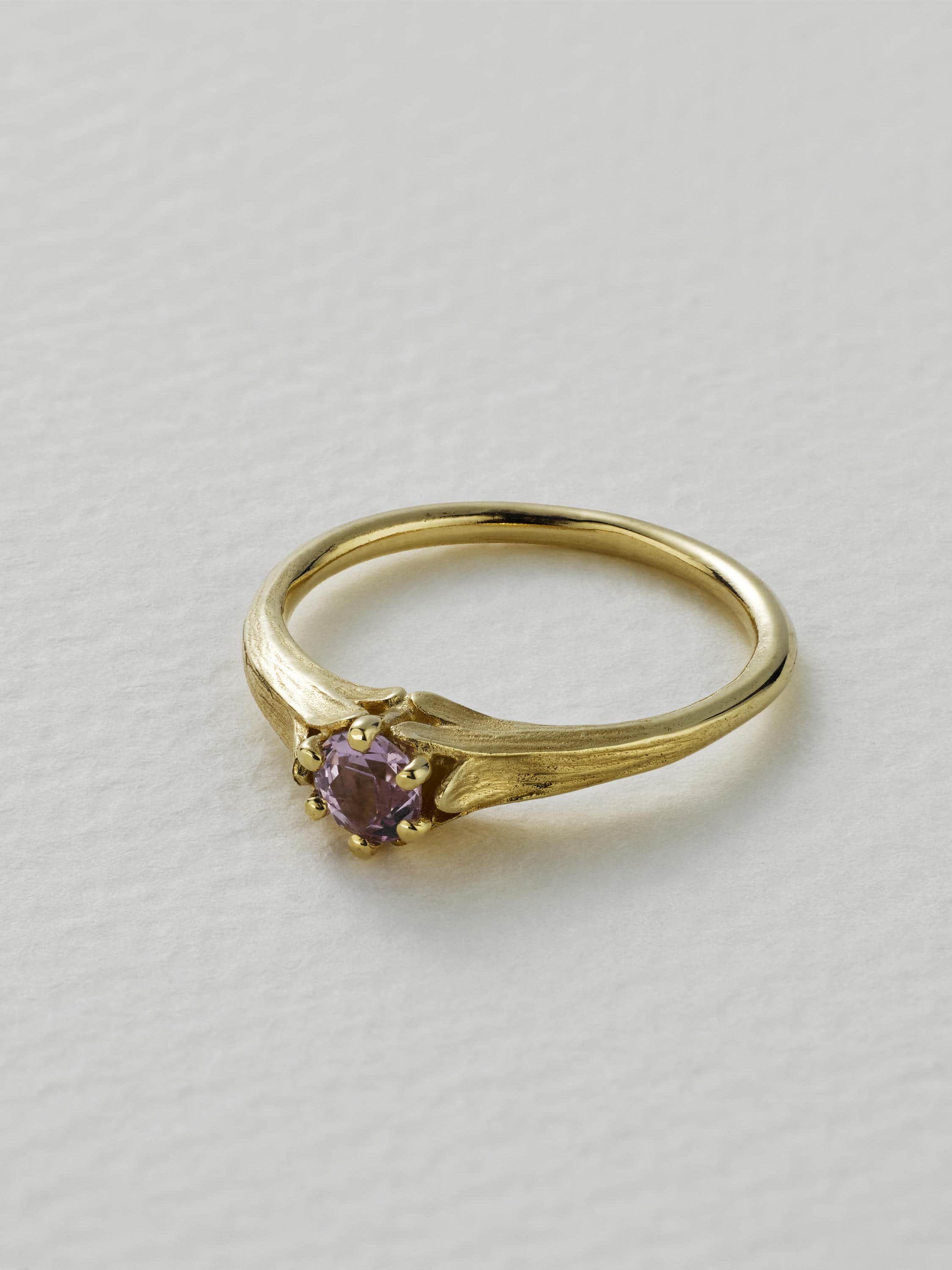 Small Coronet Ring with 0.33ct Blush Pink Madagascan Sapphire - image 2 | 18ct yellow gold