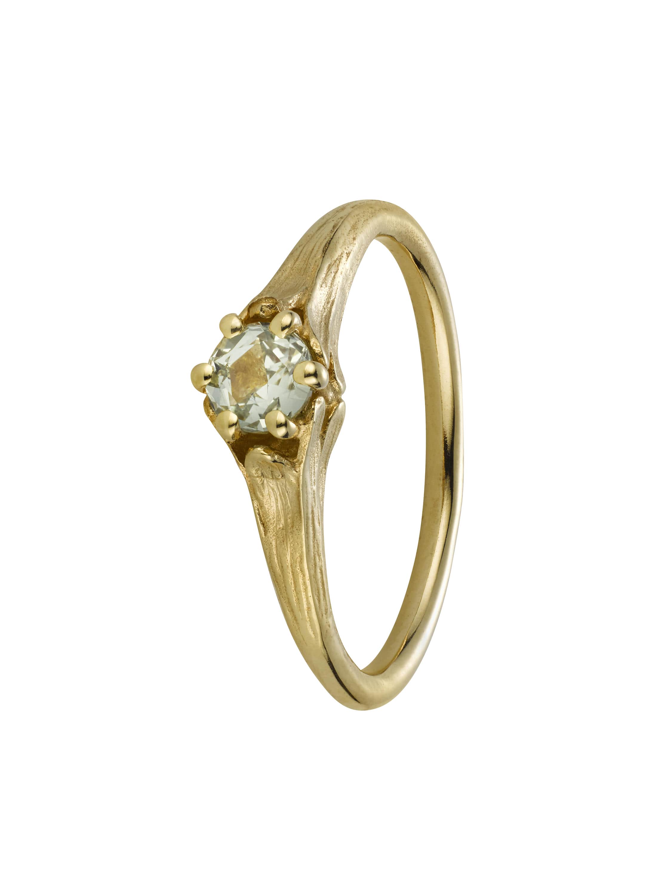 Small Coronet Ring with 0.36ct Sage Green Madagascan Sapphire - image 1 | 18ct yellow gold