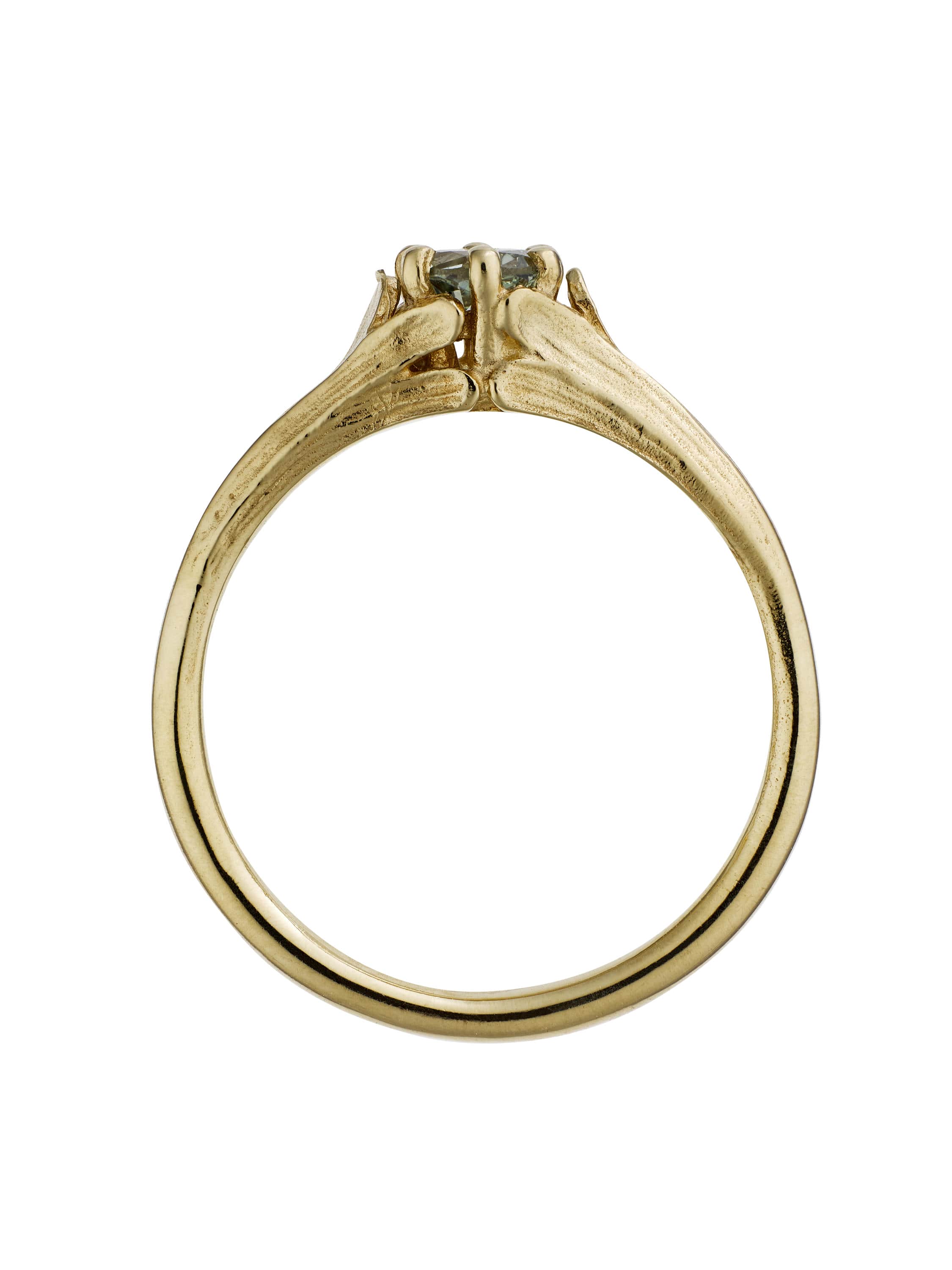 Small Coronet Ring with 0.36ct Sage Green Madagascan Sapphire - image 3 | 18ct yellow gold