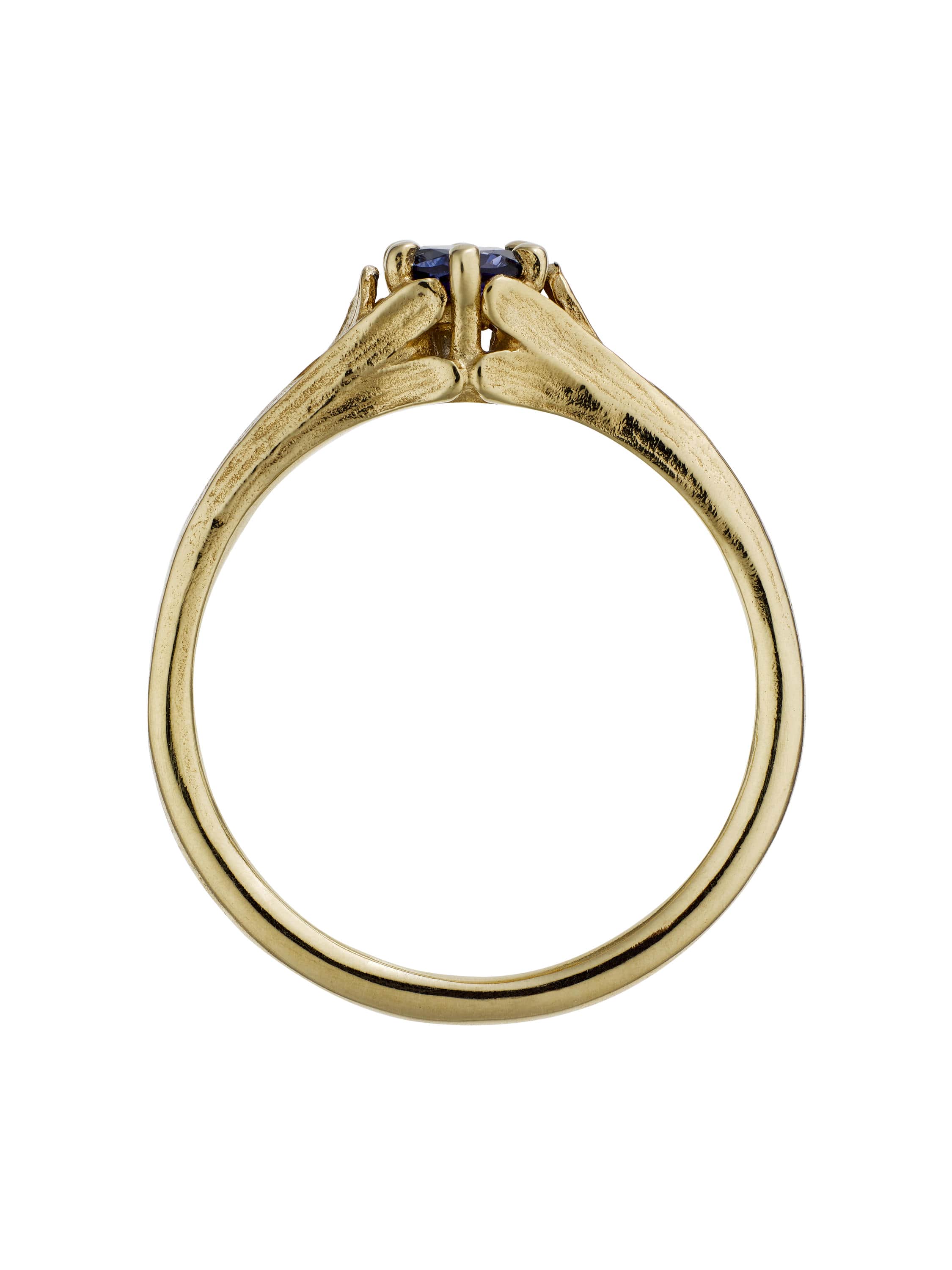 Small Coronet Ring with 0.33ct Cornflower Blue Sri Lankan Sapphire - image 3 | 18ct yellow gold